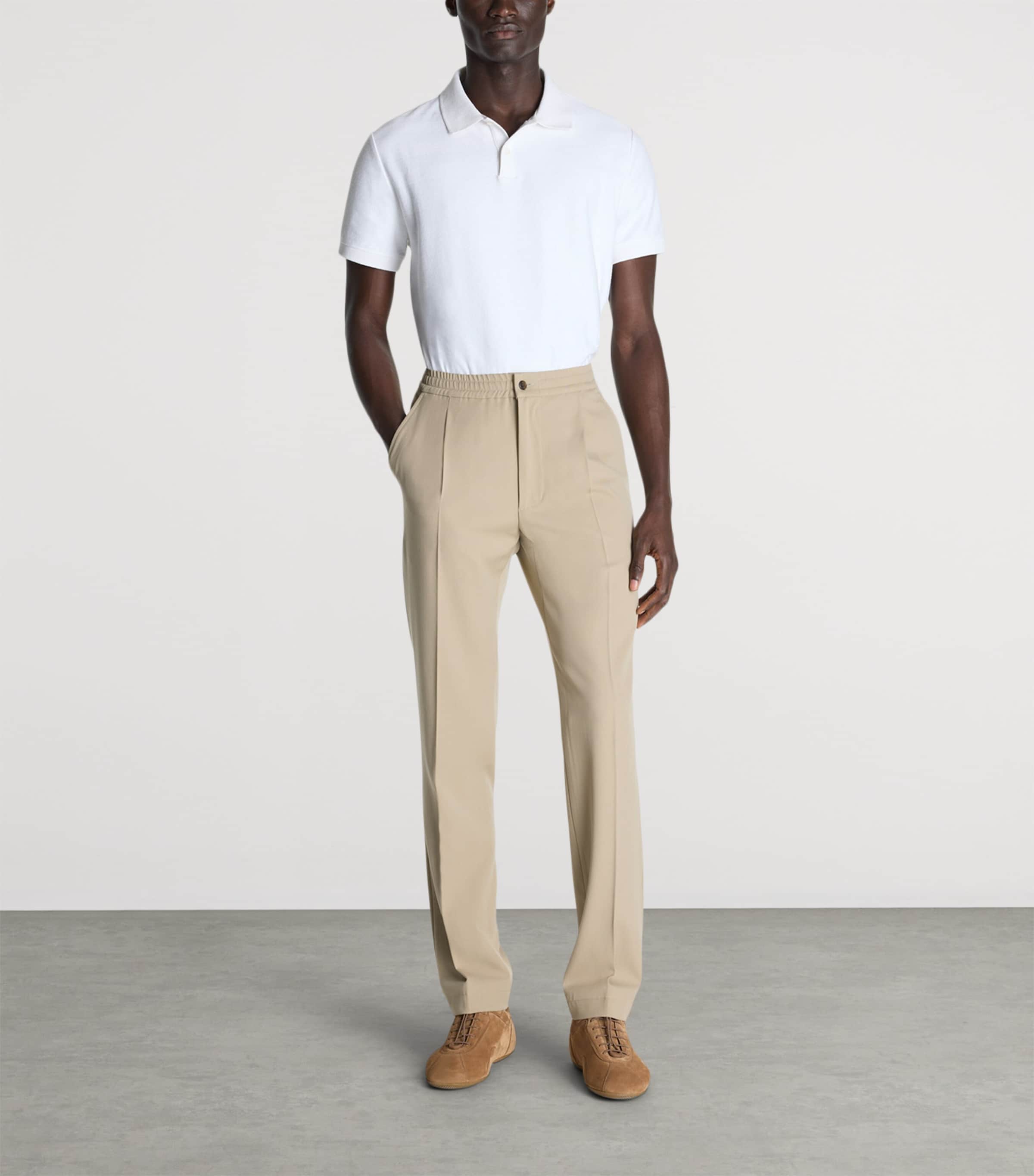 Dunhill Mens Cotton Herringbone Polo Shirt Image 2