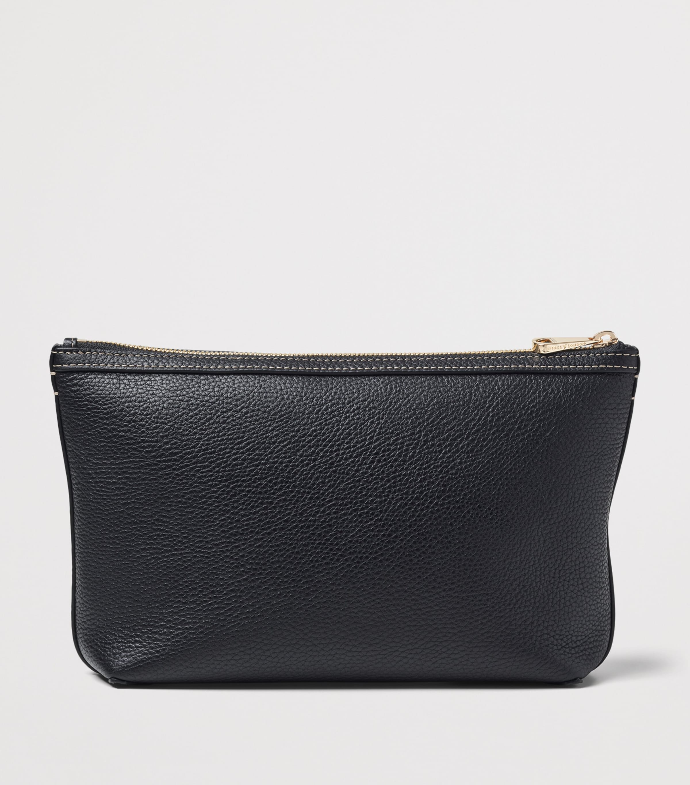 Aspinal Of London Leather Hudson Toiletry Bag Black Image 2