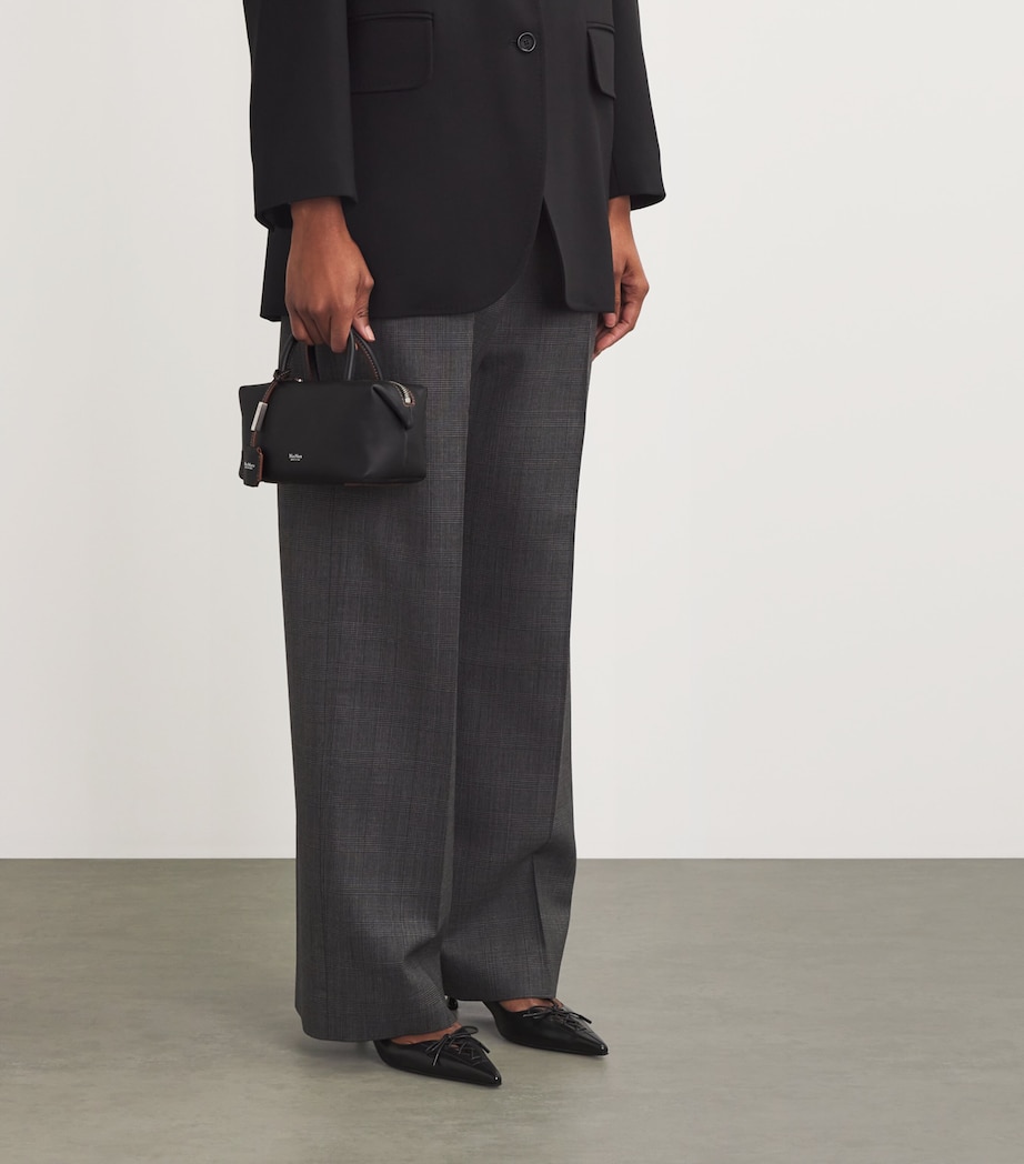 Small Leather Satchel Bag BLACK Image 5