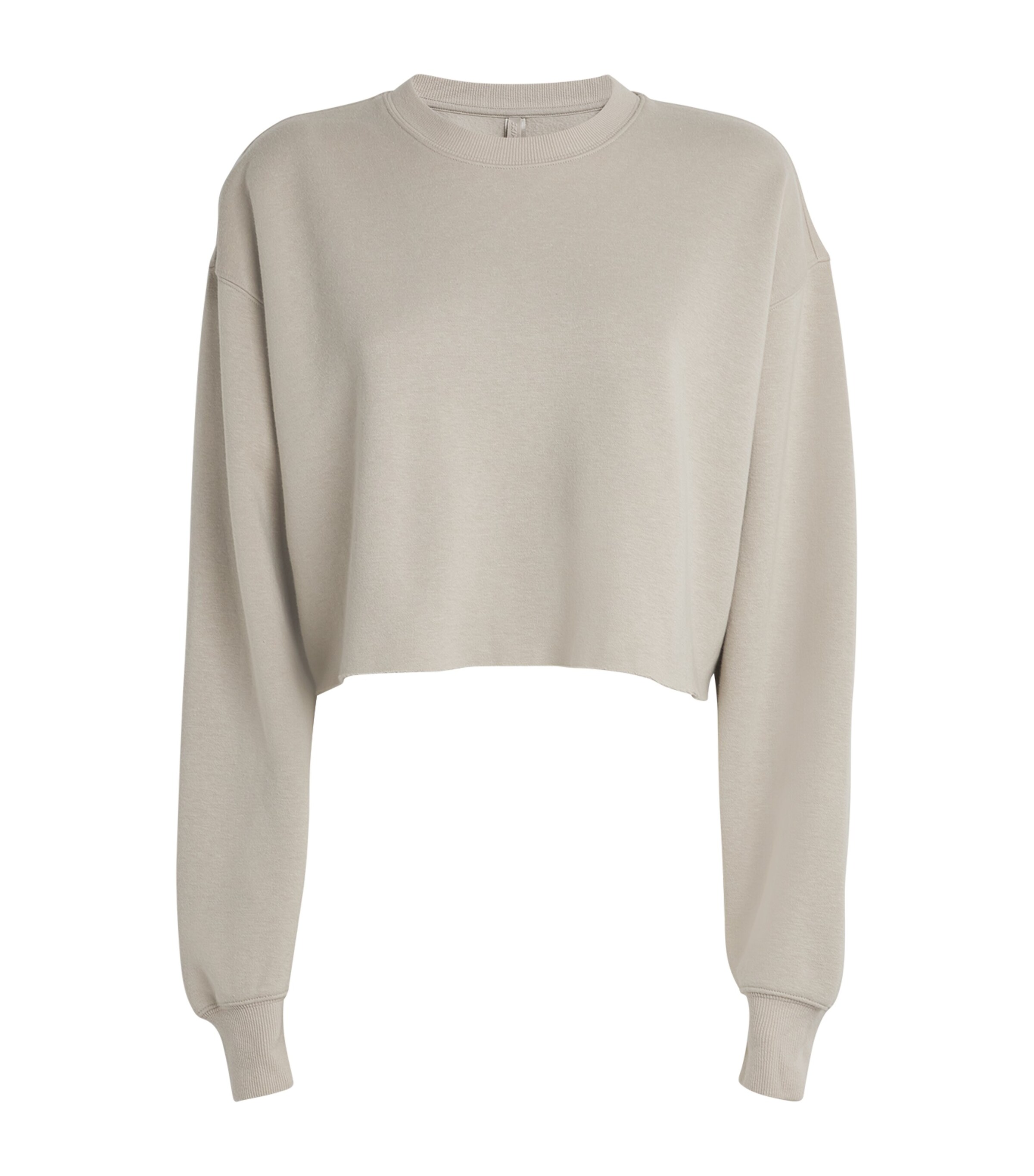 Skims Womens Stone Loose-fit Cropped Cotton-blend Sweatshirt In Neutral