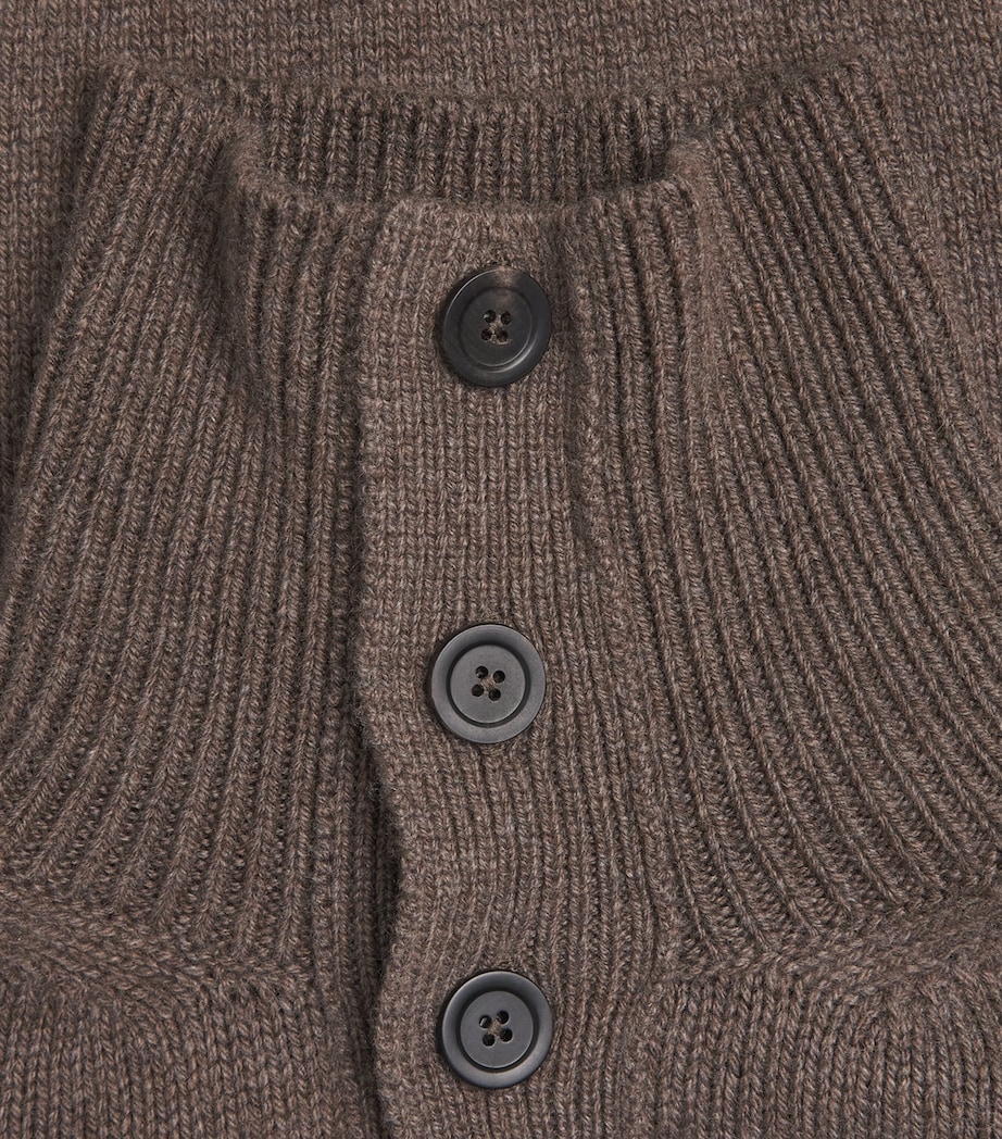 Johnstons Of Elgin Mens Cashmere Button-Neck Sweater Vole Image 6