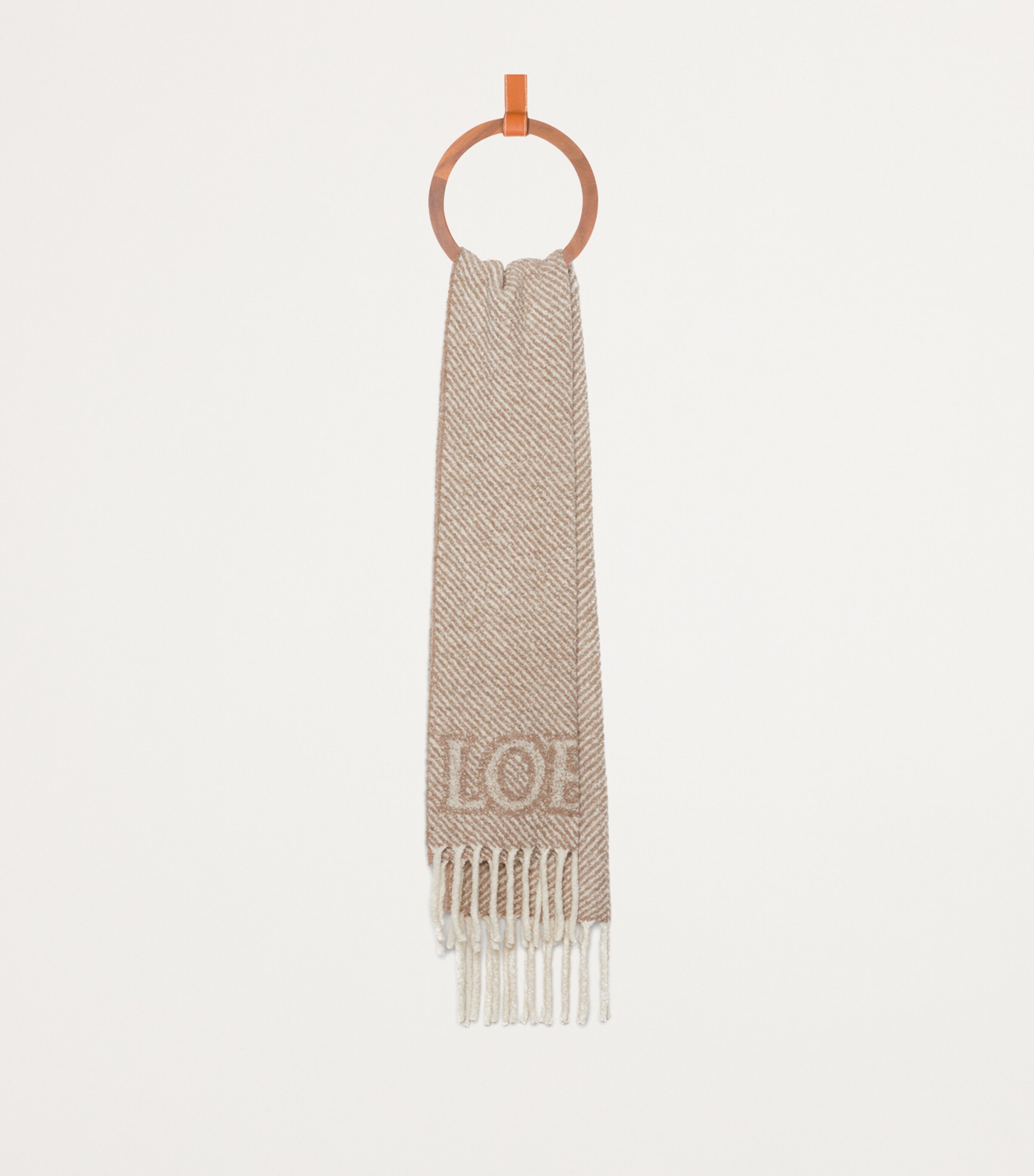 Alpaca-Blend Logo Scarf BEIGE/ECRU Image 4