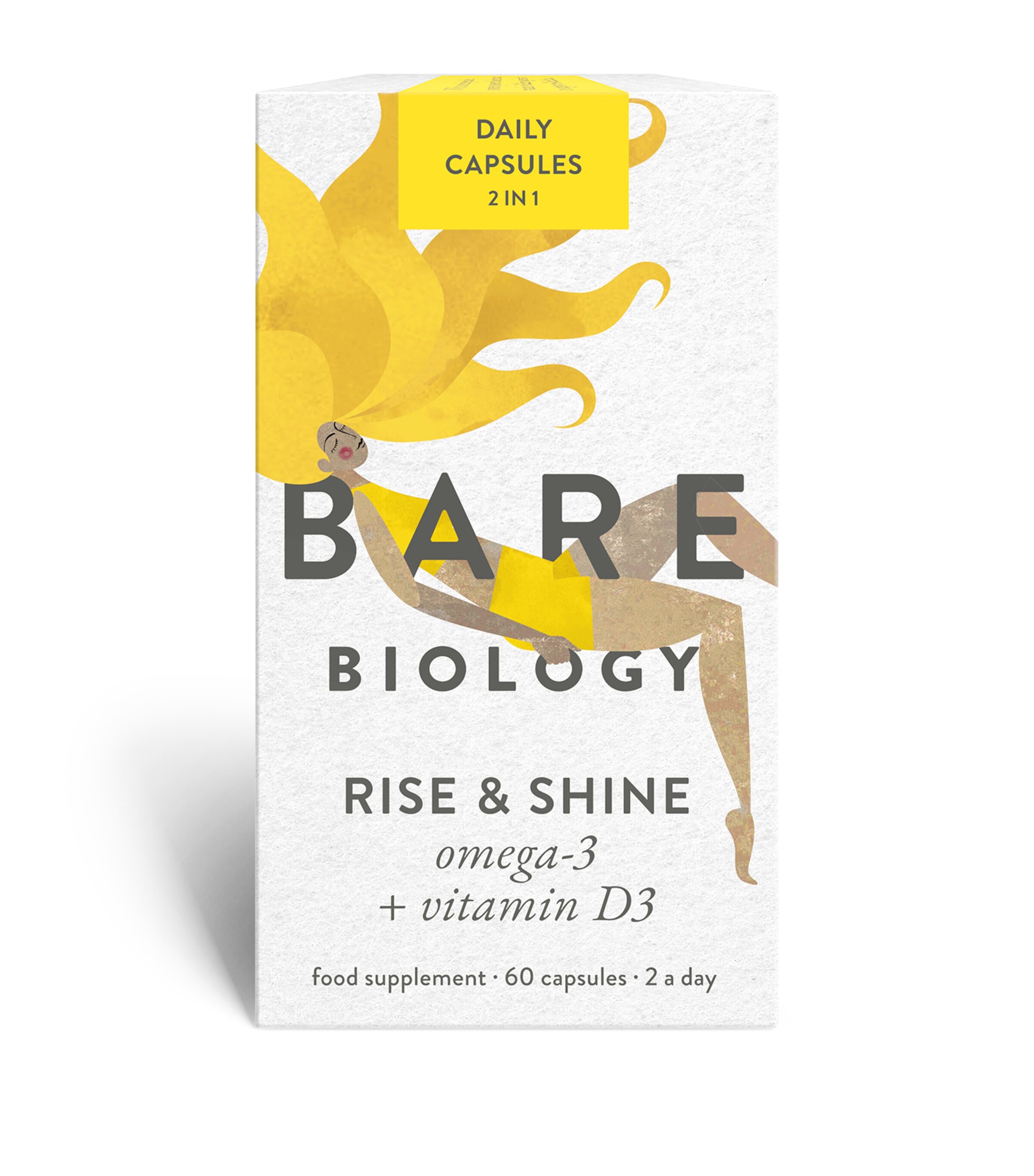 Bare Biology Rise & Shine Omega-3 + Vitamin D3 (60 Capsules) Image 2