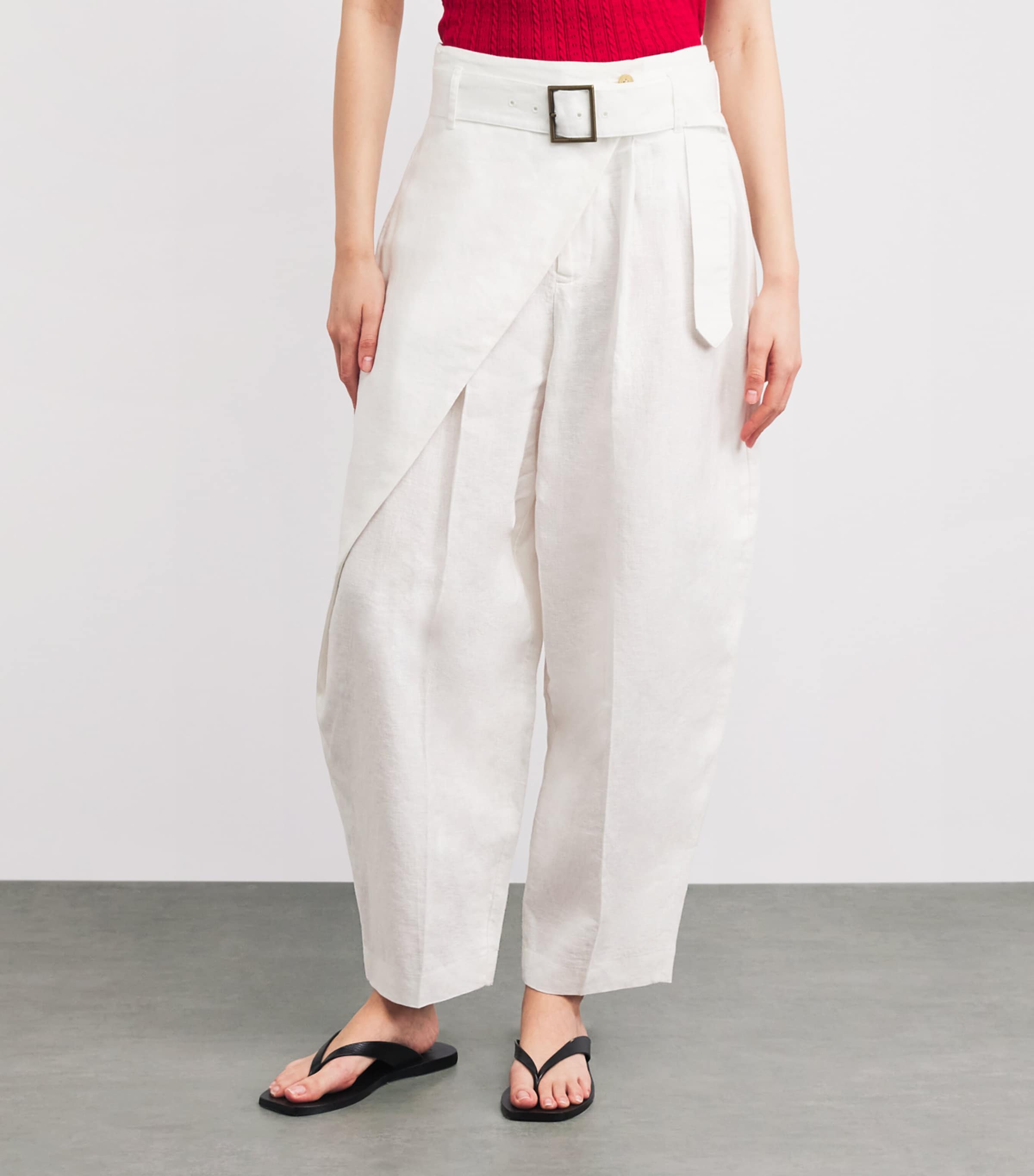 Polo Ralph Lauren Womens Linen Wrap Trousers Nevis Image 4