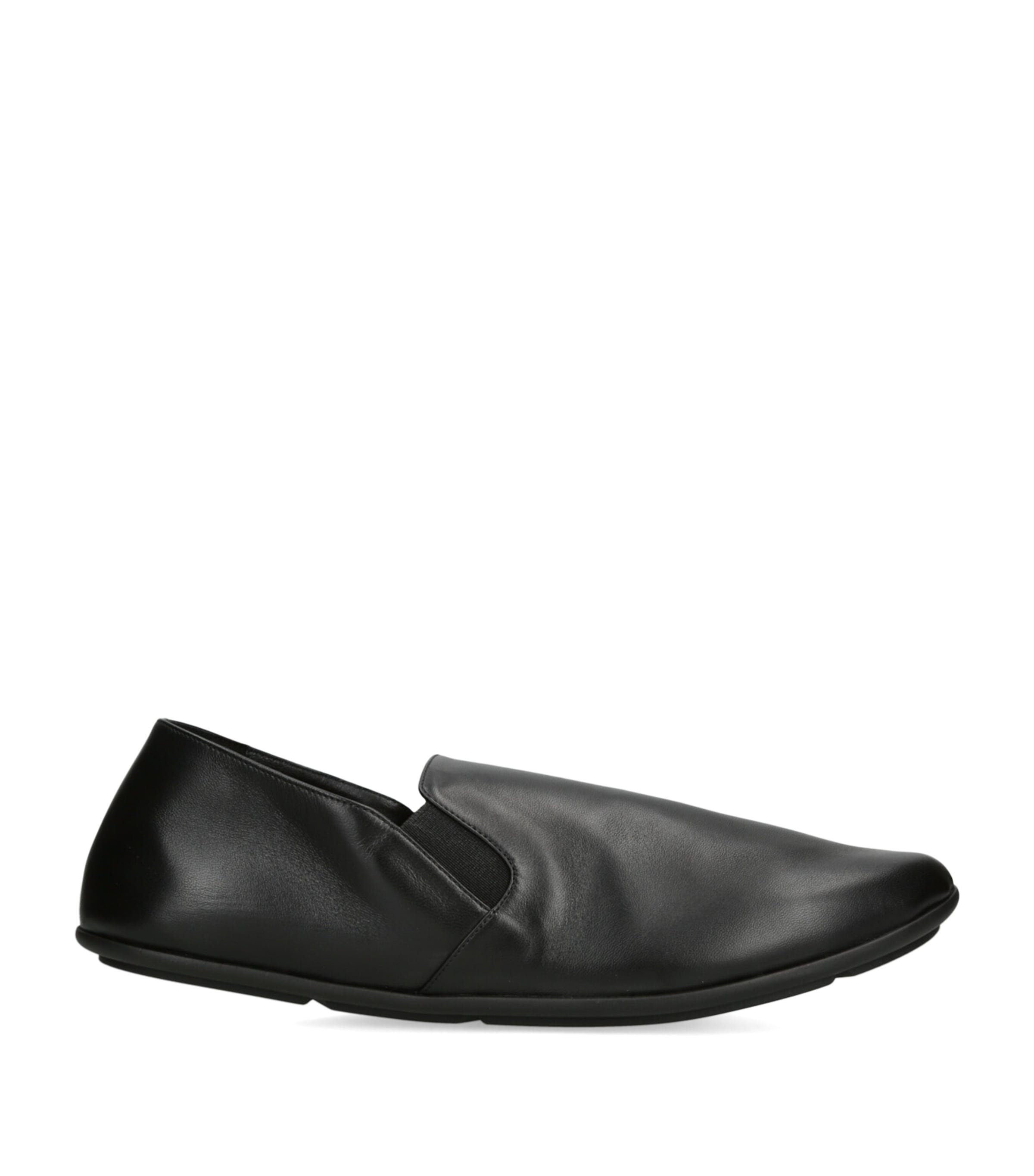 Shop The Row Vincit Leather Slip-on Loafers In Black