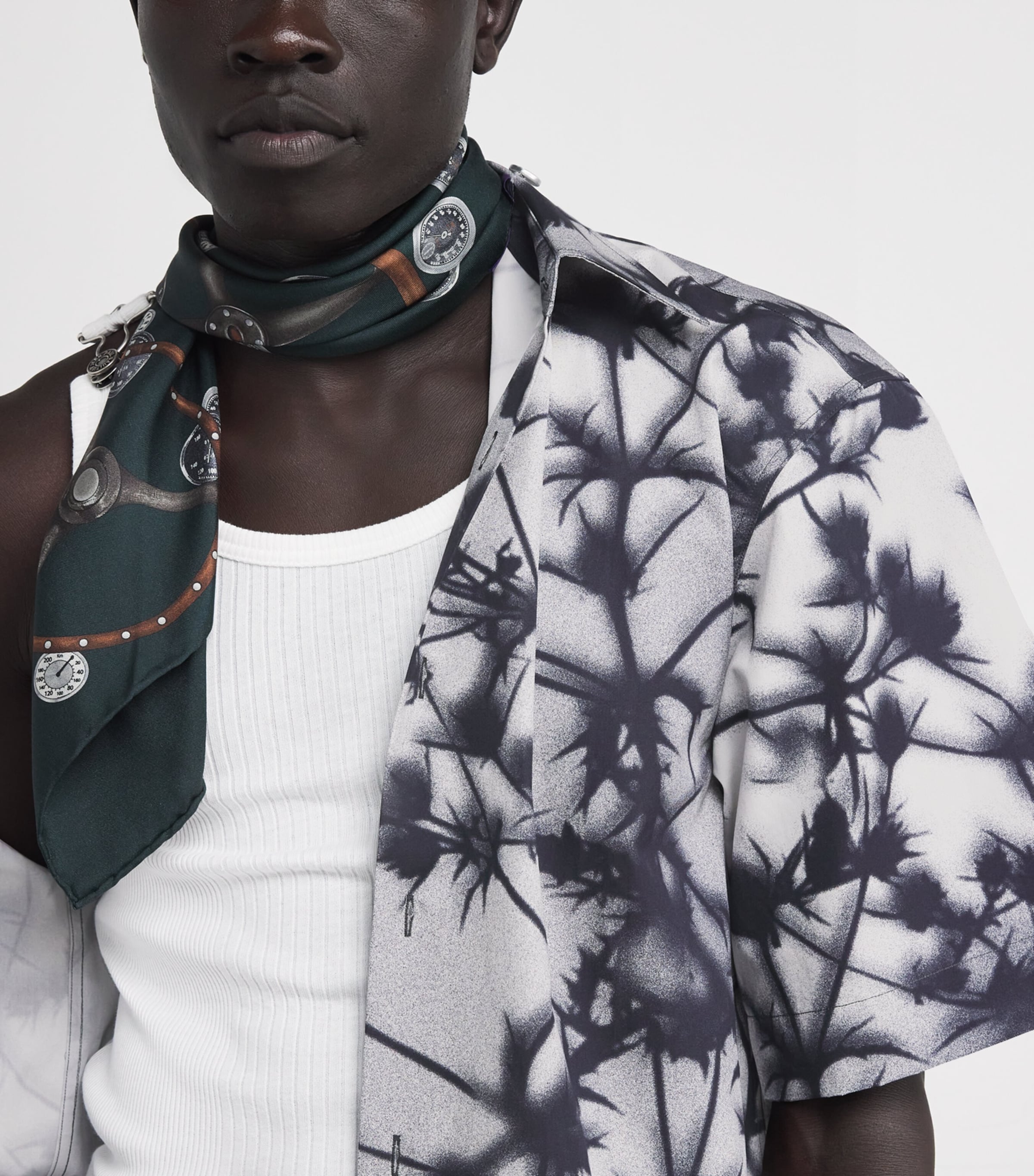 Cotton Thistle Print Shirt BLACK Image 6