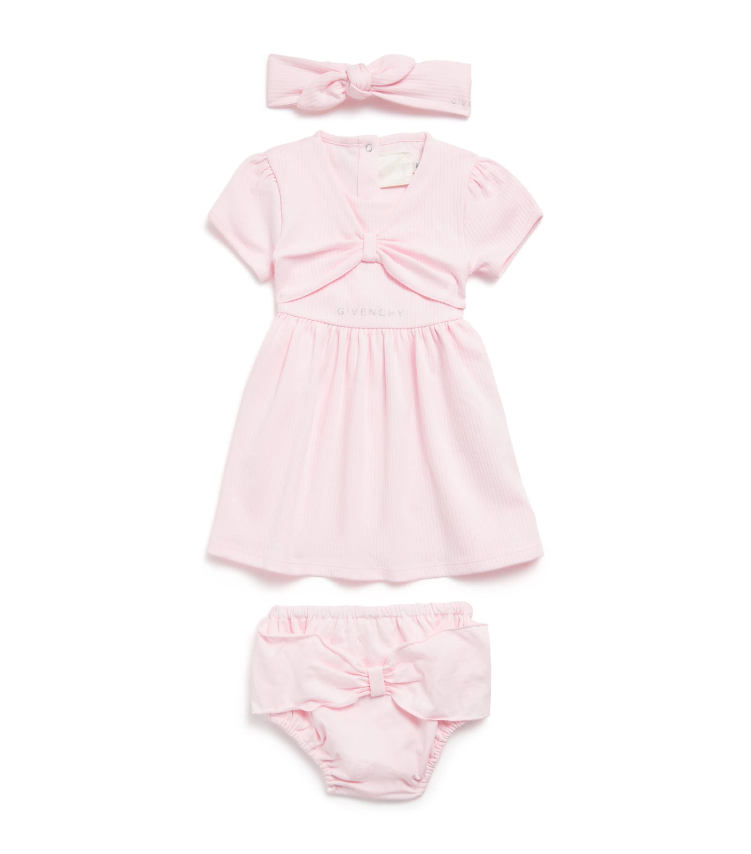Givenchy Kids Pink Dress, Bloomers and Headband Set (6-18 Months