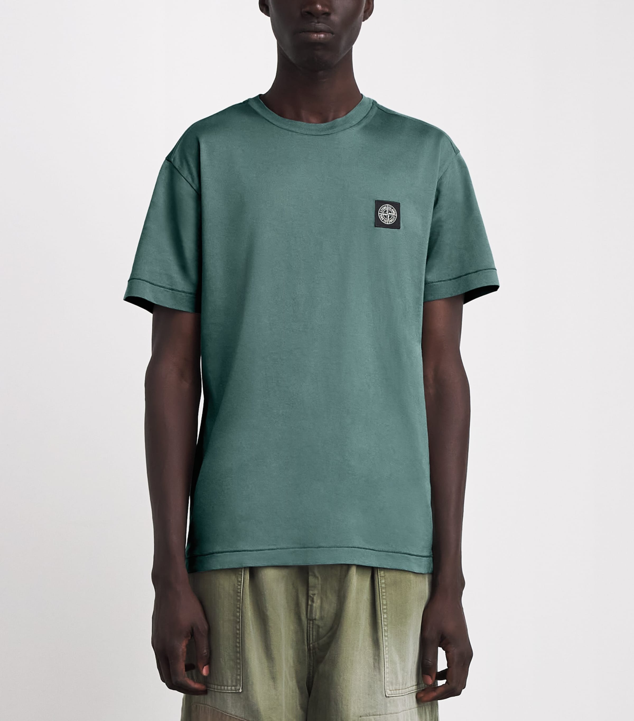 Stone Island Mens Cotton Compass Logo T-Shirt Image 4