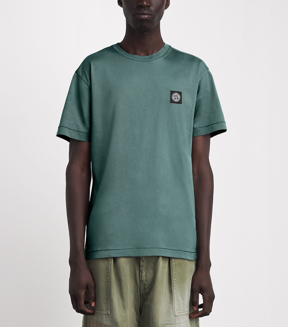 Stone Island Mens Cotton Compass Logo T-Shirt Image 4