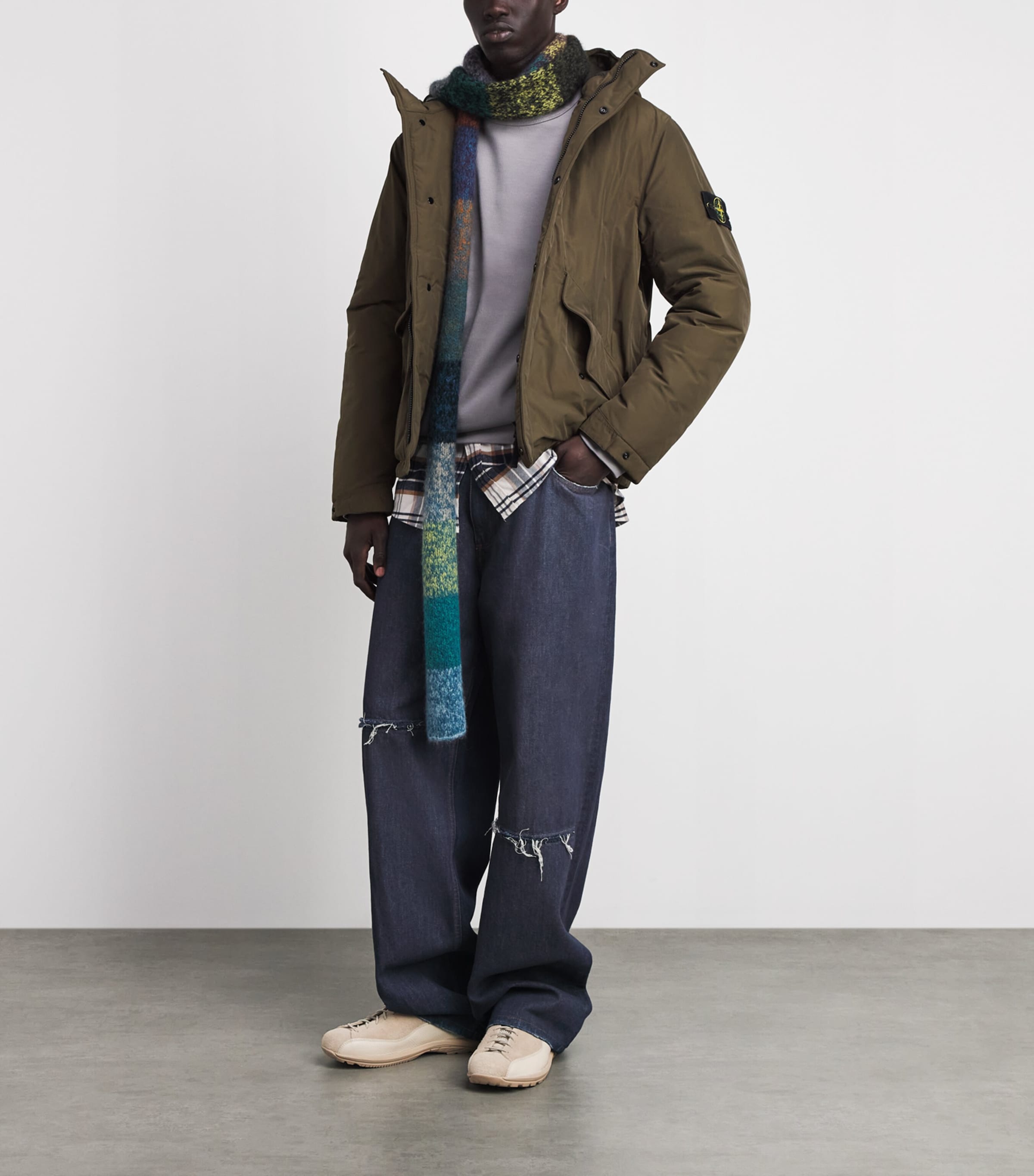 Stone Island Mens Down Micro Twill Short Parka Image 2
