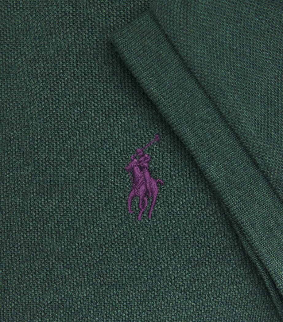 Cotton Mesh Custom Fit Polo Shirt GREEN Image 5