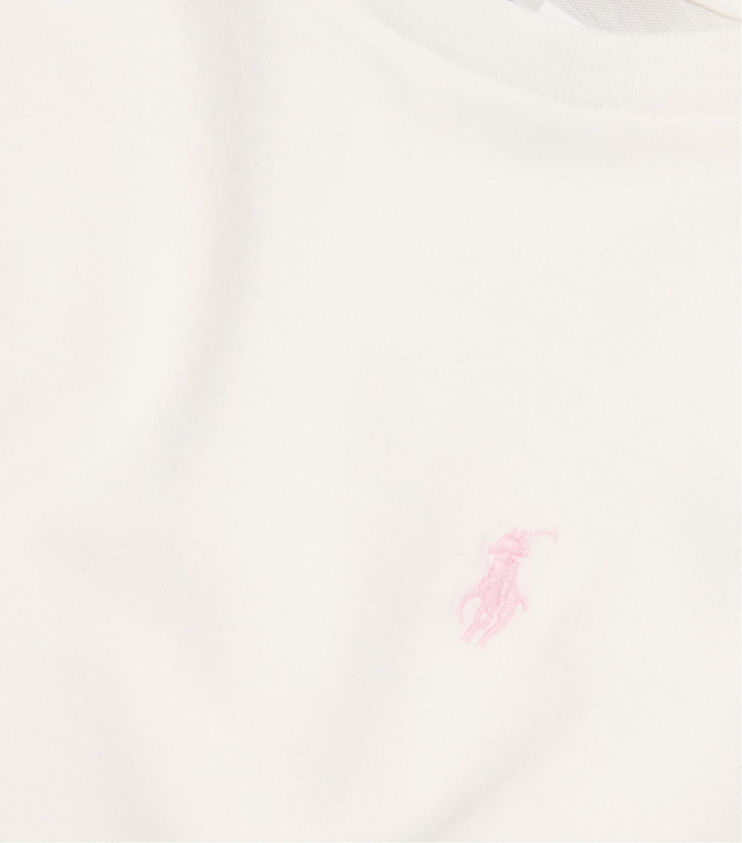 Ralph Lauren Kids Cotton Polo Pony T-Shirt (7-14 Years) White W Hint Of Pink Image 3