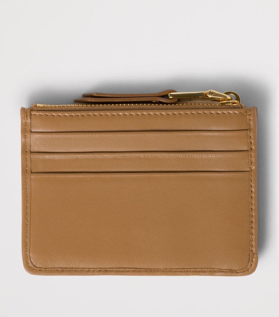 Leather Matelassé Zipped Card Holder F098L Image 2