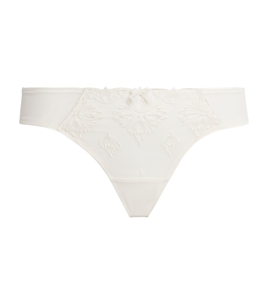 Chantelle Womens Lace Champs Elysées Thong Ivory Image 1
