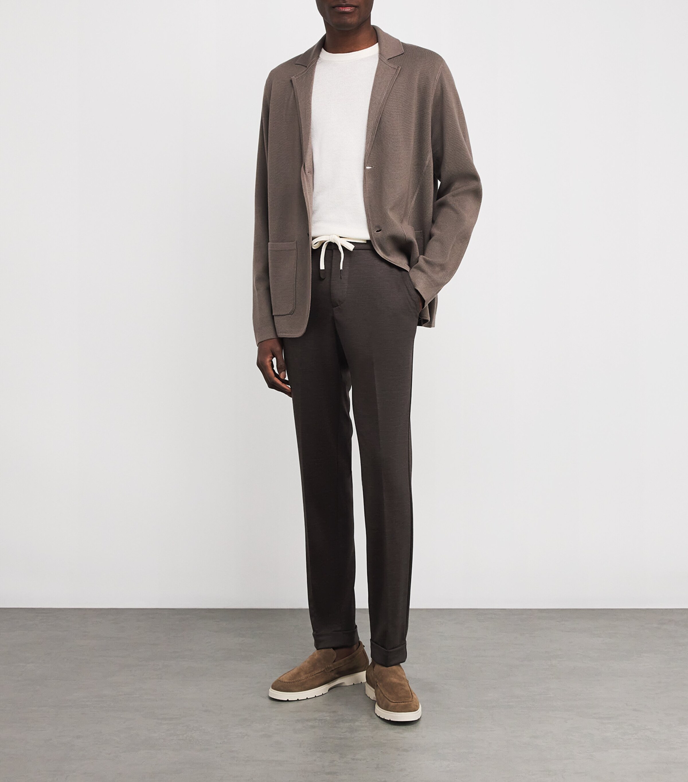 Marco Pescarolo Mens Virgin Wool Drawstring Tailored Trousers Image 2