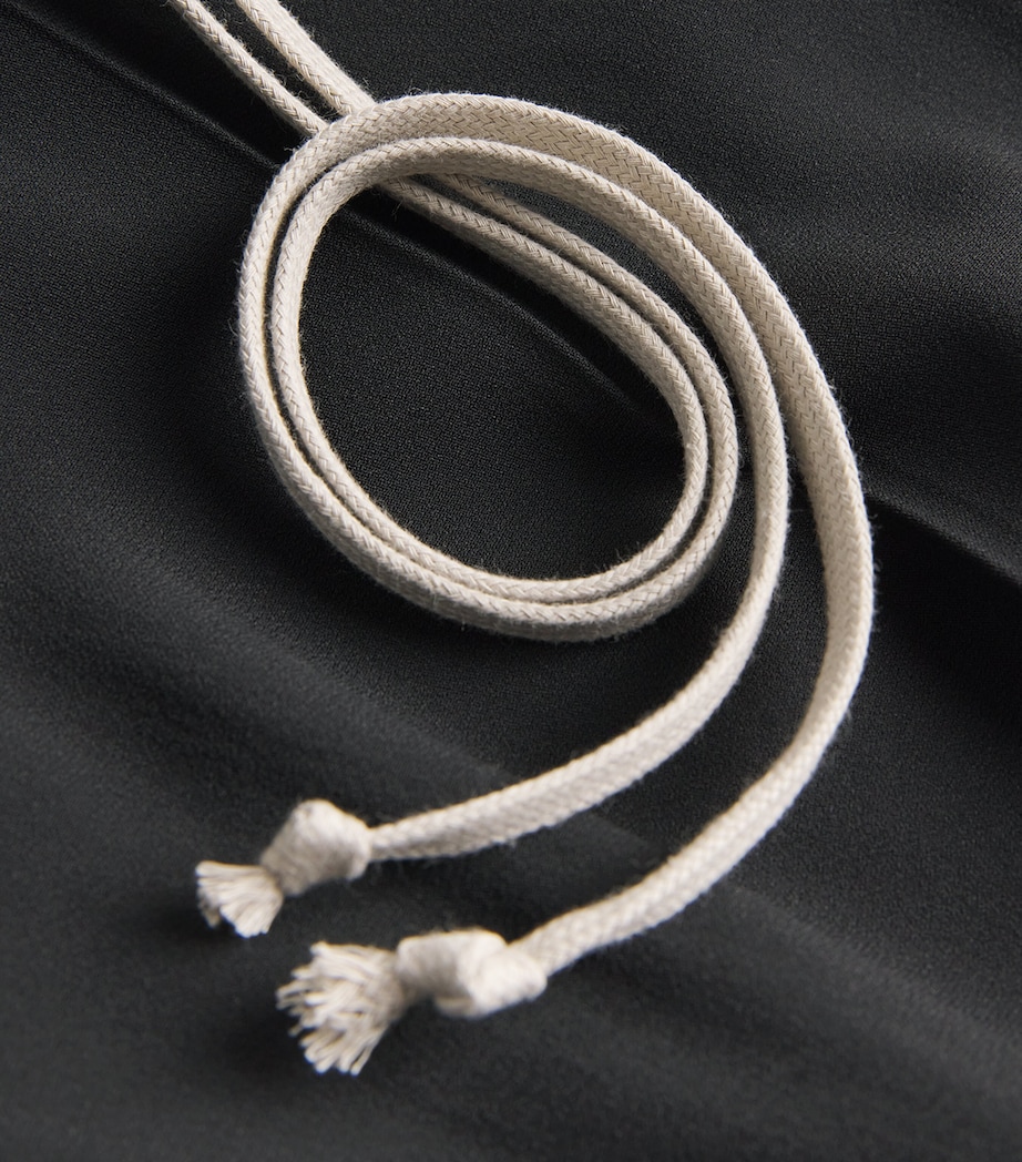 Stretch-Organic Cotton Drawstring Dietrich Trousers 09 BLACK Image 5