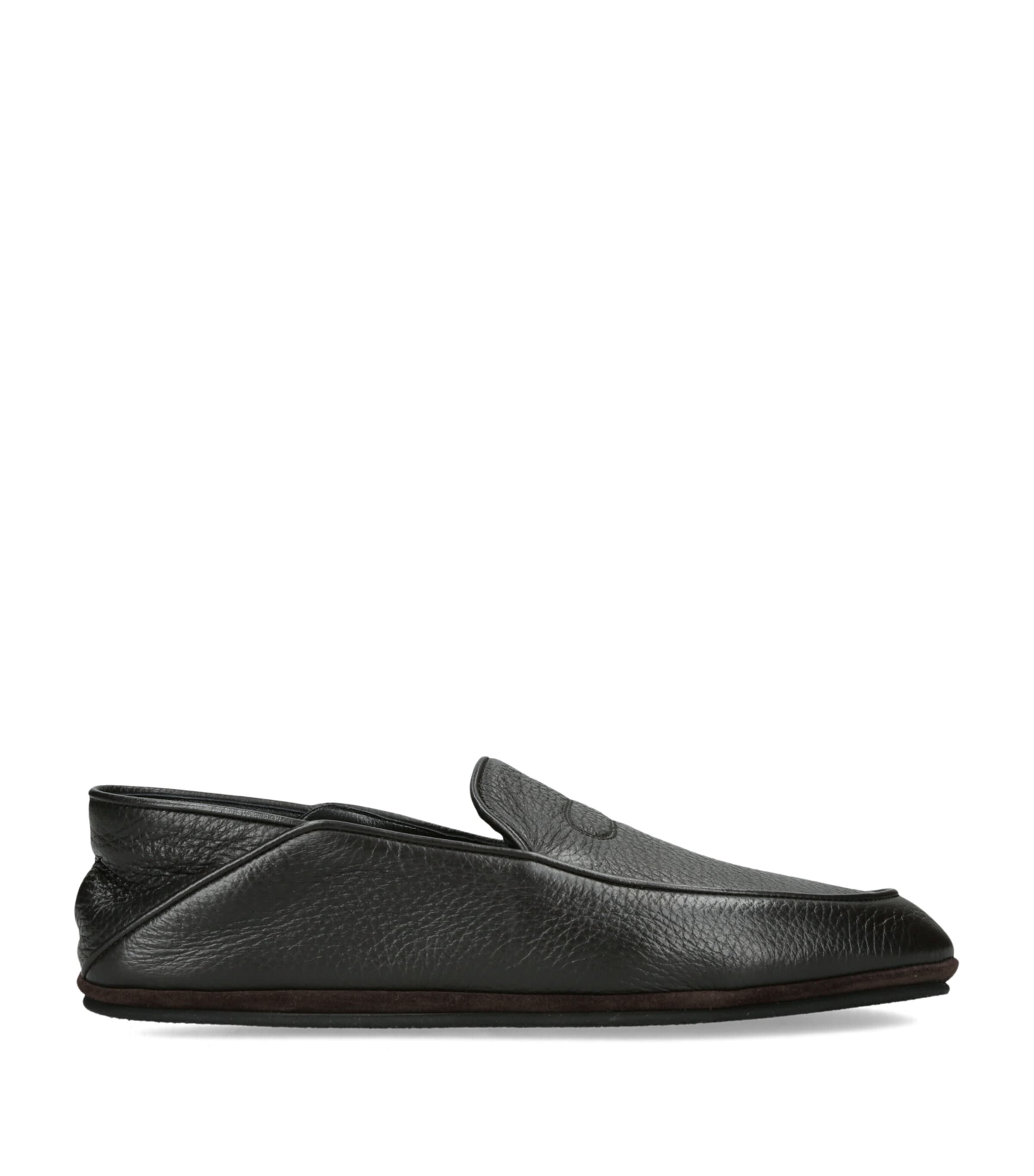 John Lobb Leather Kingston II Slippers Dark Brown Image 1