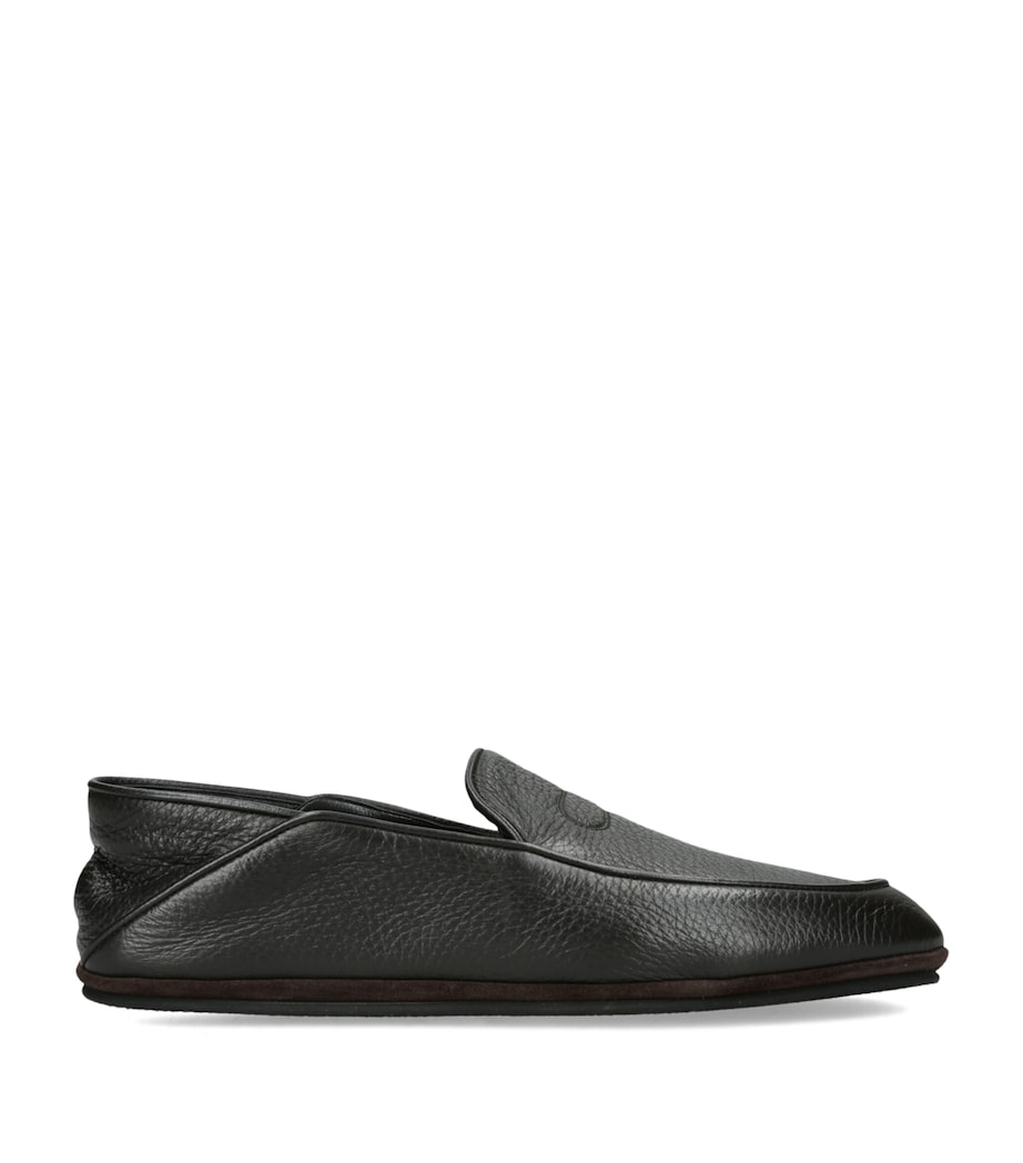 John Lobb Leather Kingston II Slippers Dark Brown Image 1