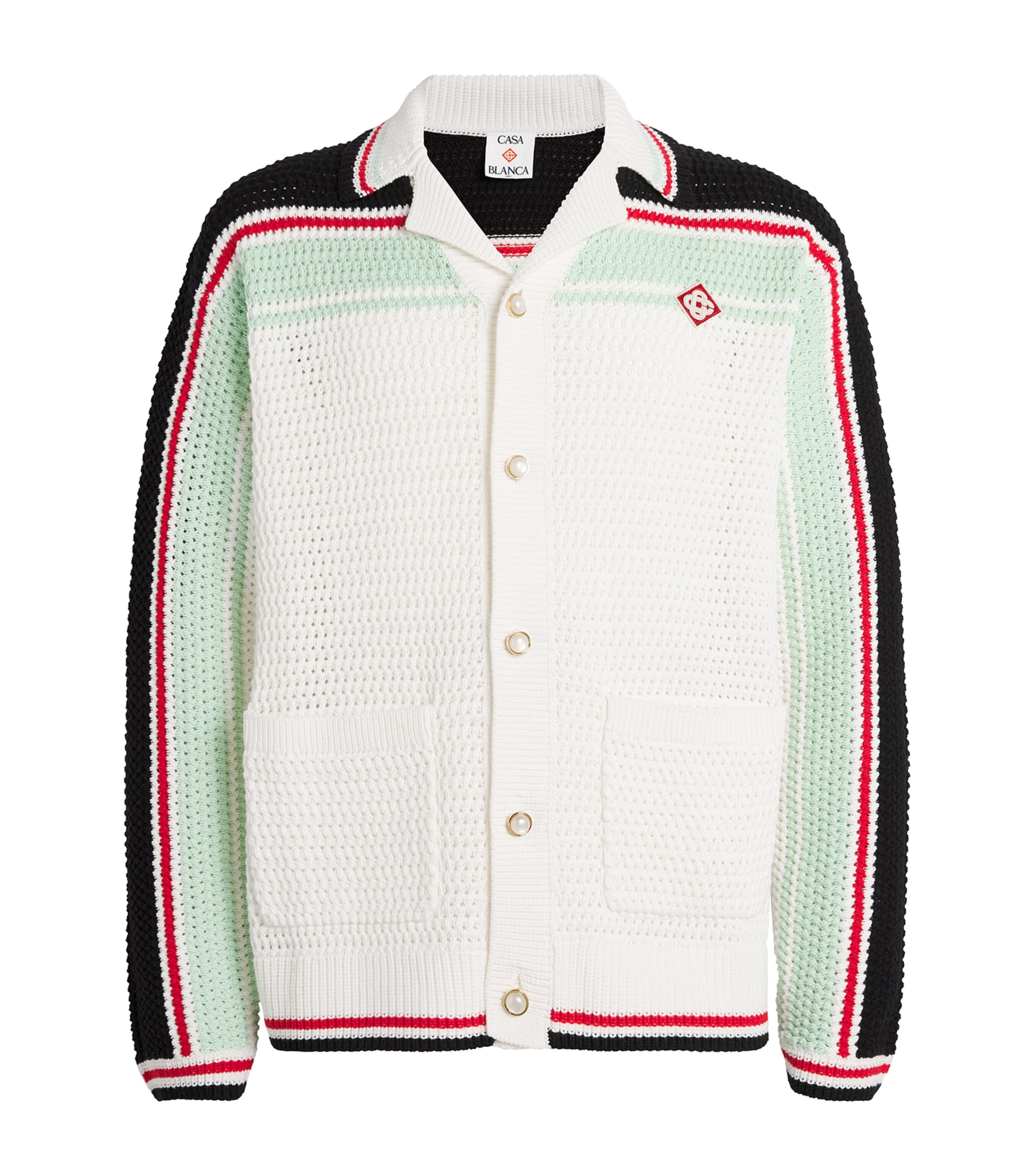 Cotton Crochet Tennis Overshirt BLACK MULTI Image 1