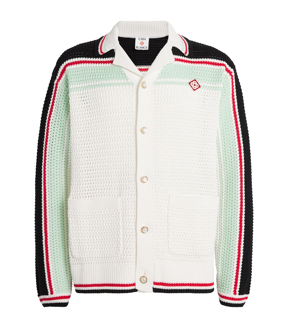 Cotton Crochet Tennis Overshirt BLACK MULTI Image 1