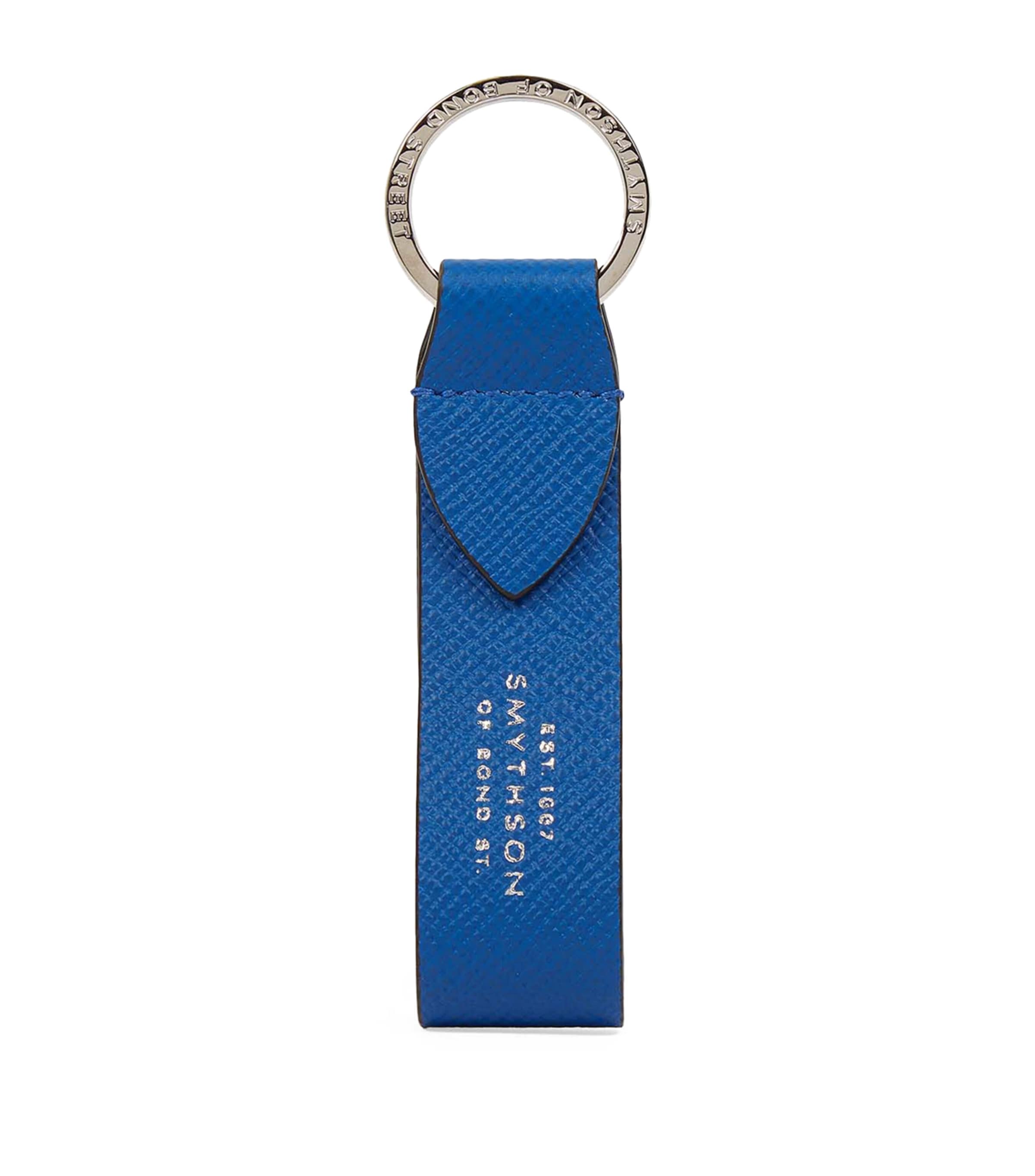 Smythson Panama Leather Keyring Cerulean Image 1