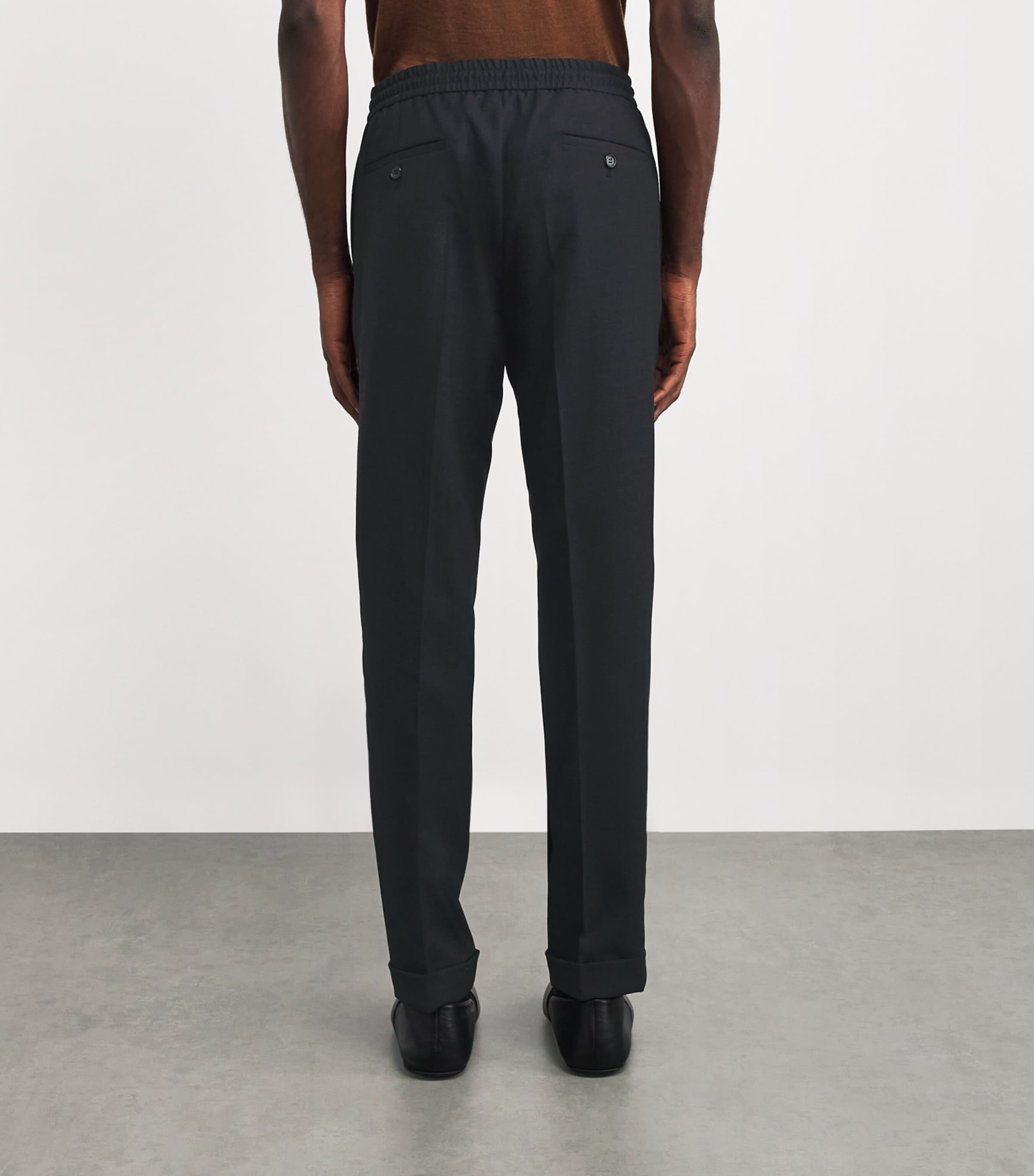 Wool Drawstring Trousers 76_SLATE Image 4