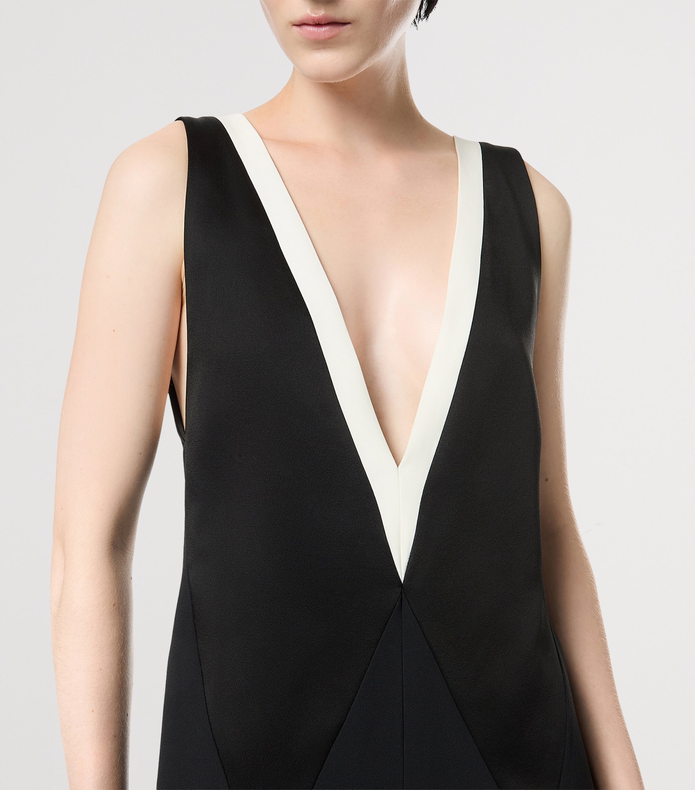 TOM FORD Womens Crepe Satin V-Neck Jumpsuit Nwe Image 4