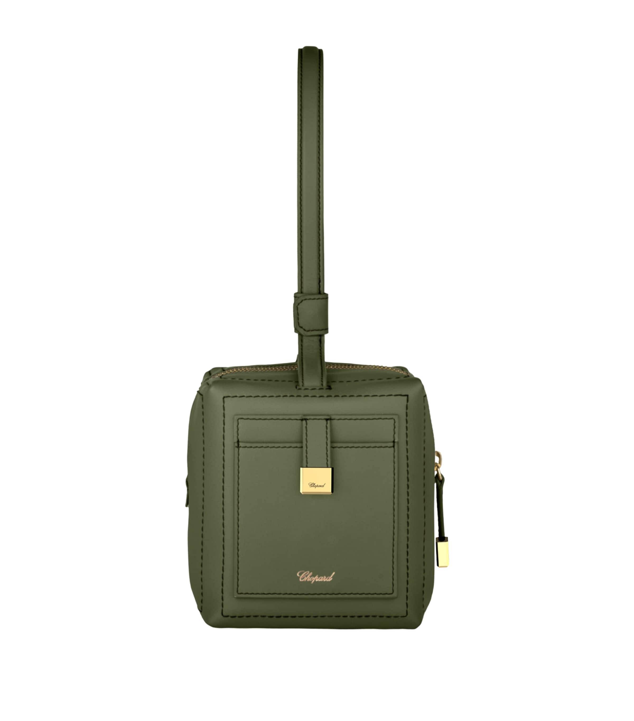 Mini Leather Ice Cube Top-Handle Bag KHAKI Image 5