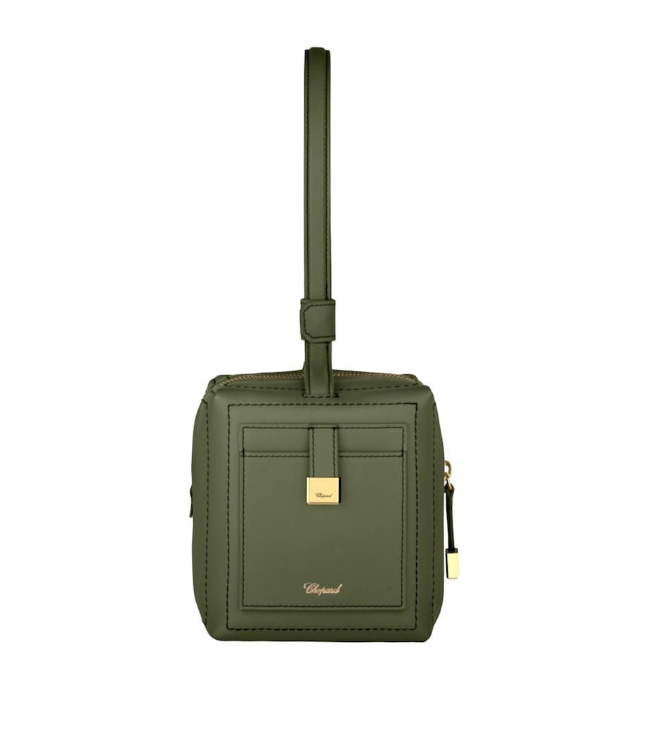 Mini Leather Ice Cube Top-Handle Bag KHAKI Image 5