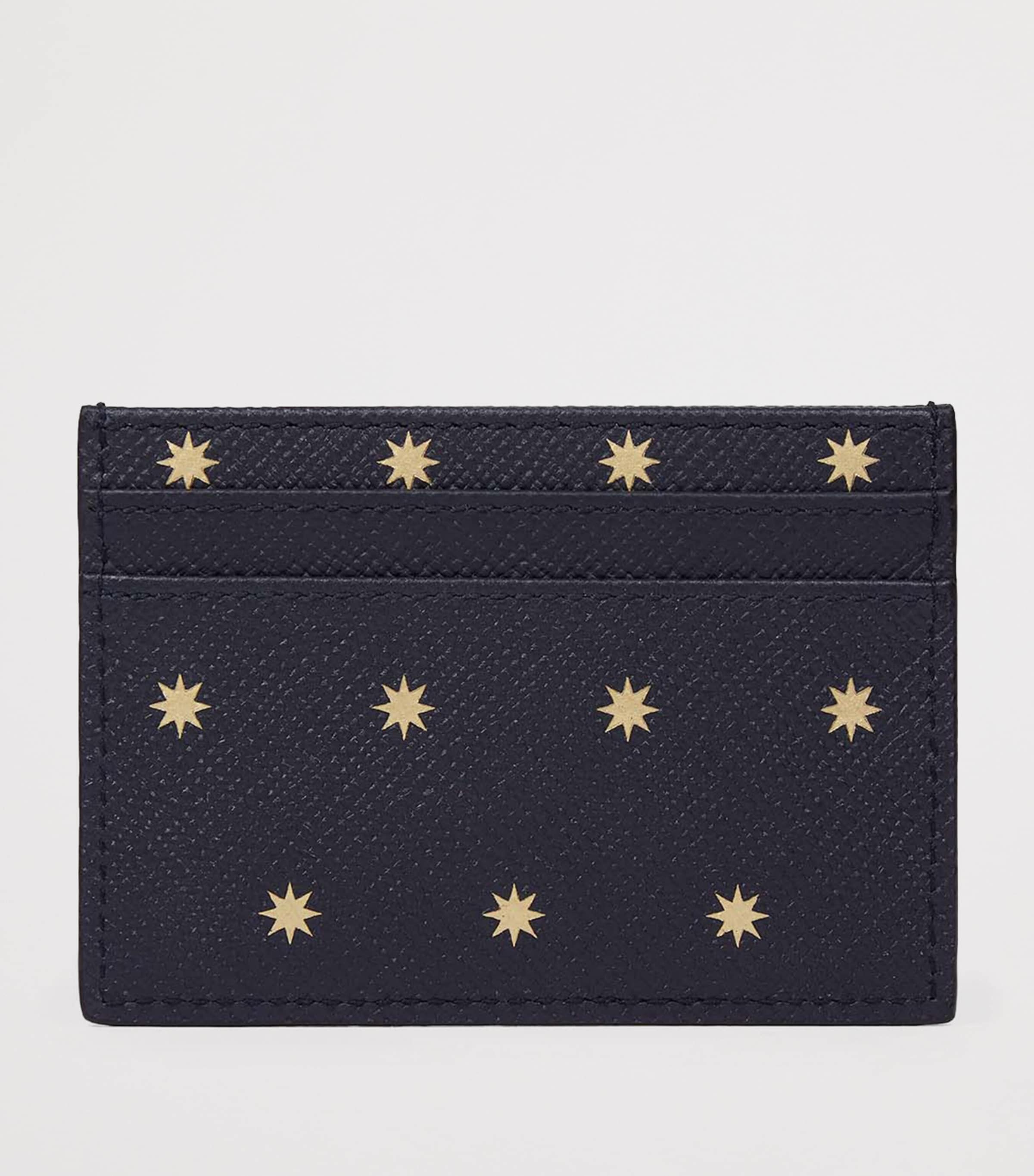 Panama Leather Stars Card Holder NAVY Image 3