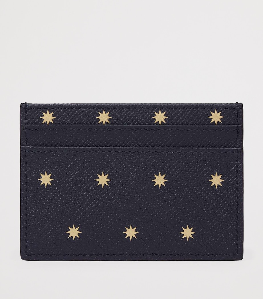 Panama Leather Stars Card Holder NAVY Image 3