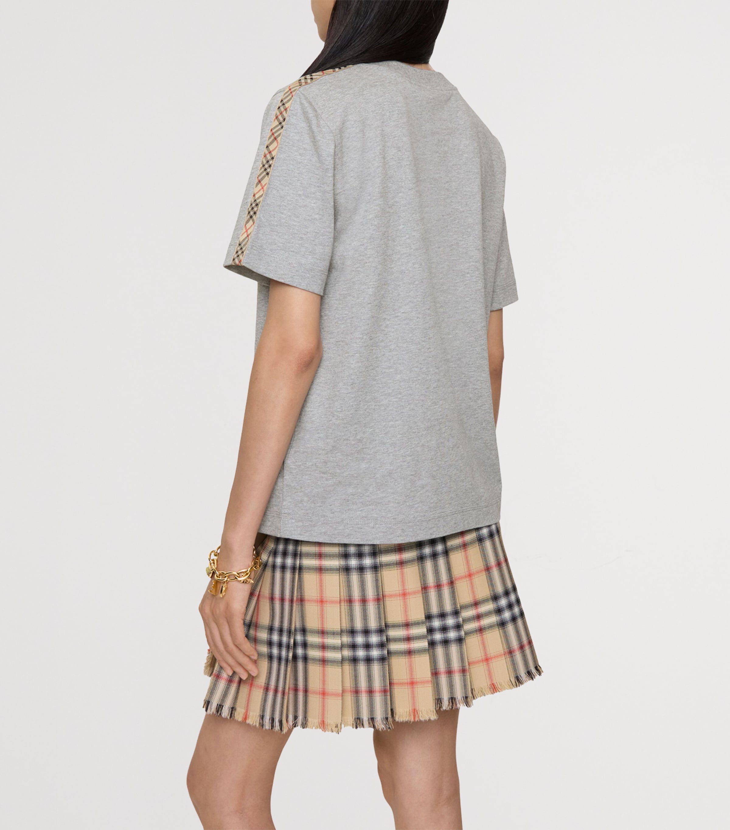 Check-Trim EKD T-Shirt PALE GREY MELANGE Image 3