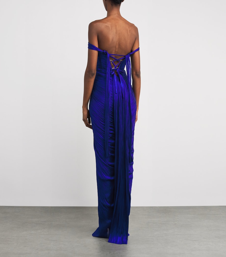 Silk Plissé Susie Maxi Dress GALAXY Image 3
