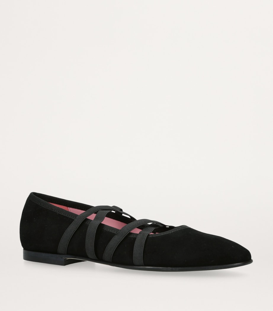 Carel Paris Suede Tutu Ballet Flats Black Image 3