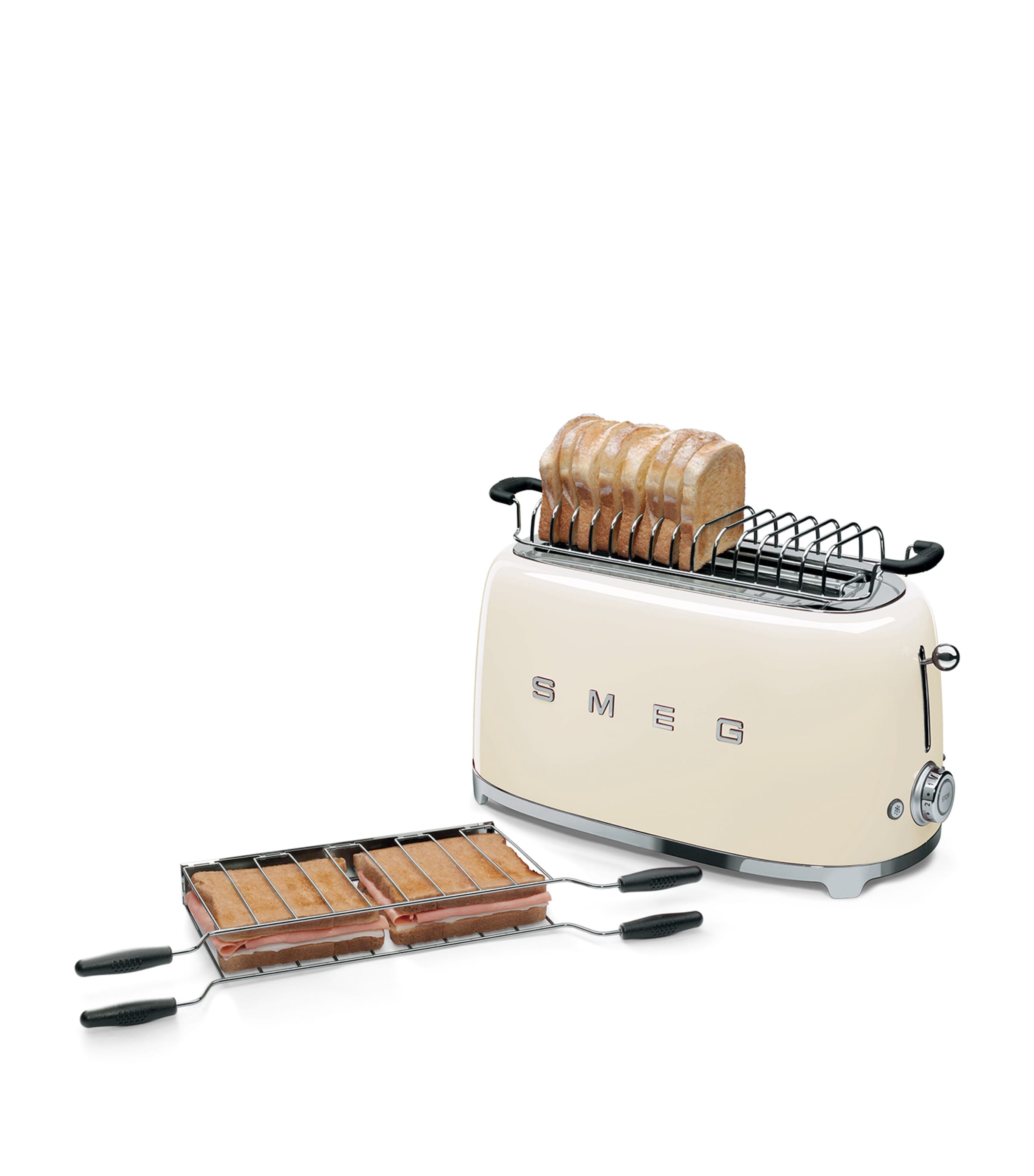 Smeg Long Slice Sourdough Toaster (2 Slots) Cream Image 3