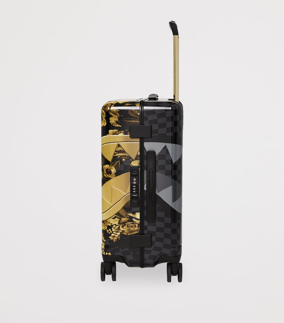 Sprayground Printed Check Cabin Suitcase (50cm) Gold Floral Remix Image 3