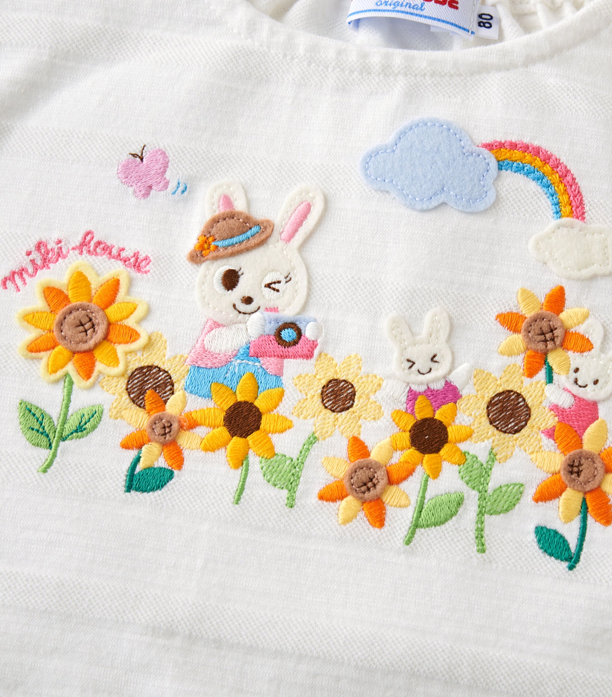 Miki House Cotton Sleeveless Embroidered T-Shirt (2-5 Years) Image 3
