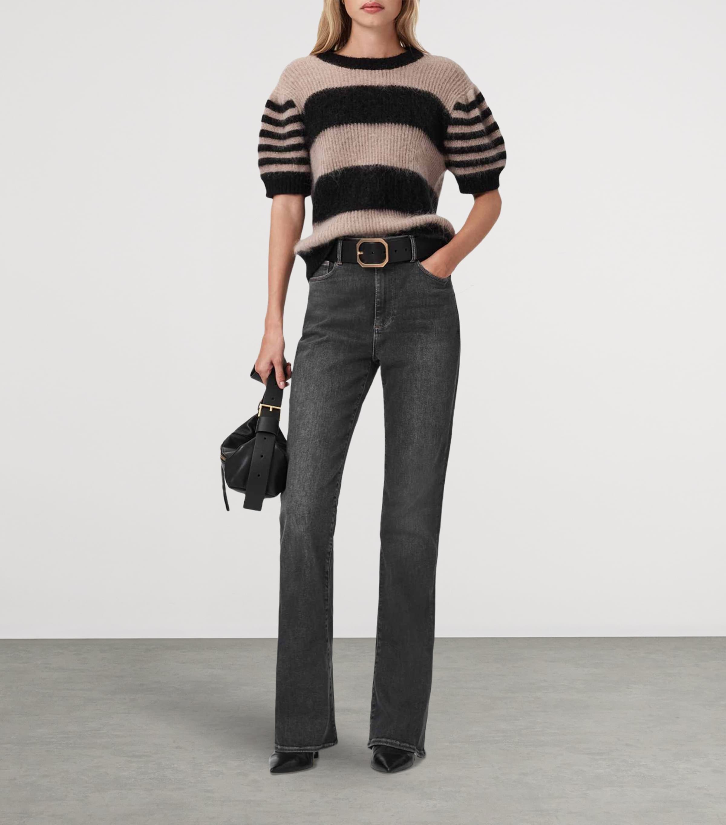 Maisie Flared Jeans WASHED GREY Image 3