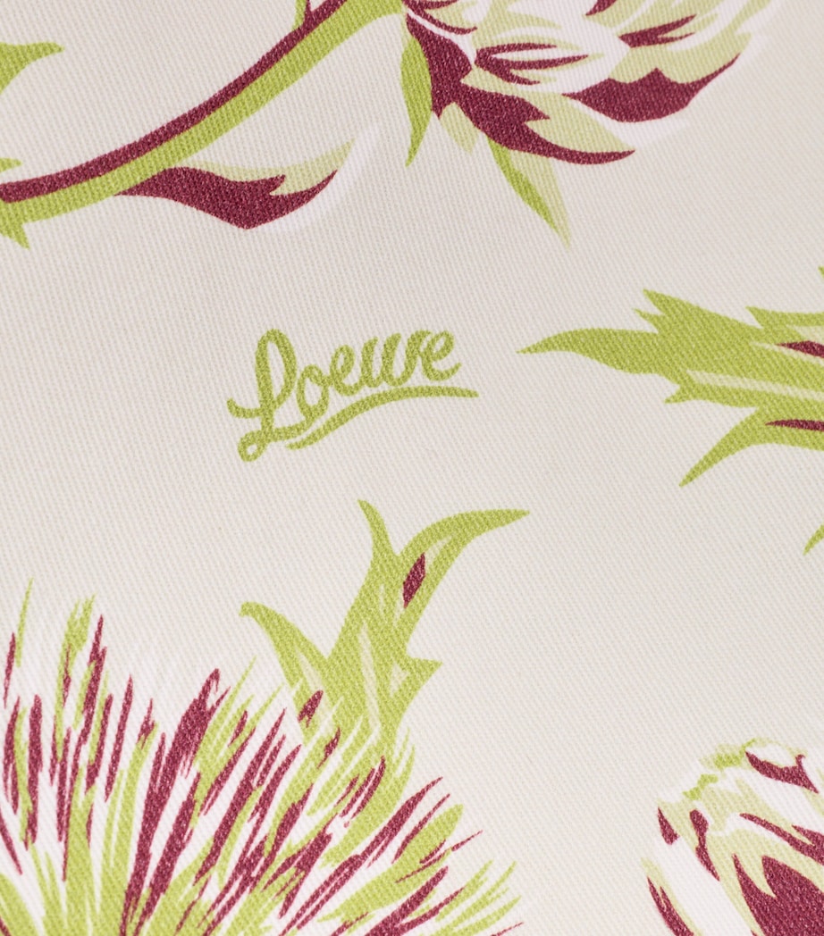 LOEWE x Paula's Ibiza Small Cotton Floral Pouch Soft White Image 4