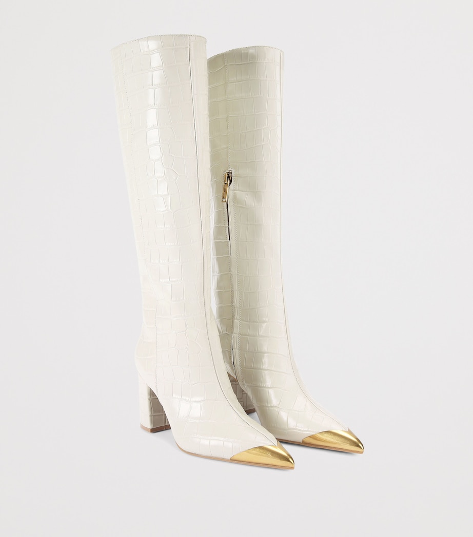 Leather Regent Knee-High Boots BONE Image 4