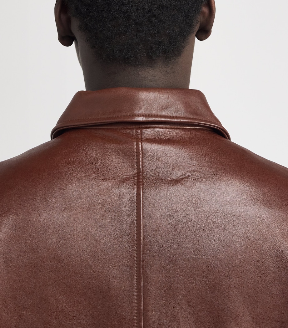 Collar Leather Jacket COGNAC 179 Image 6
