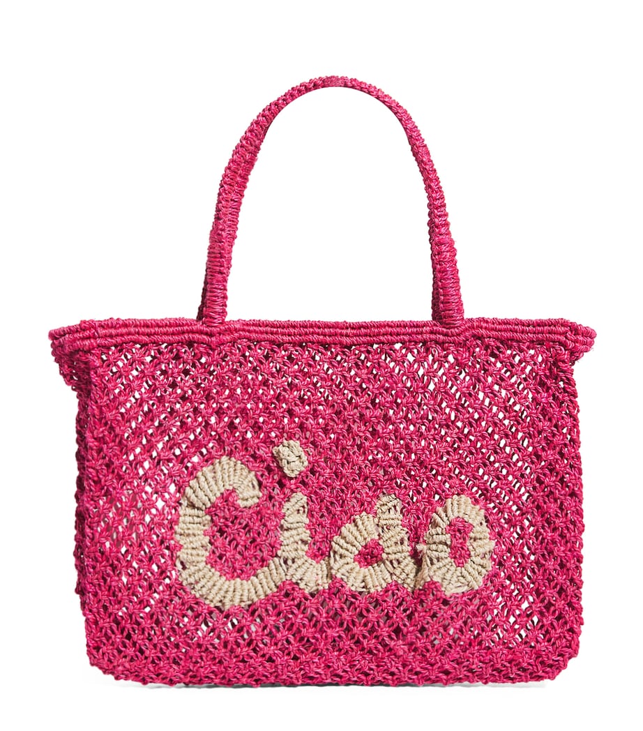 the Jacksons Mini Jute Ciao Tracy Tote Bag Hot Pink Image 1