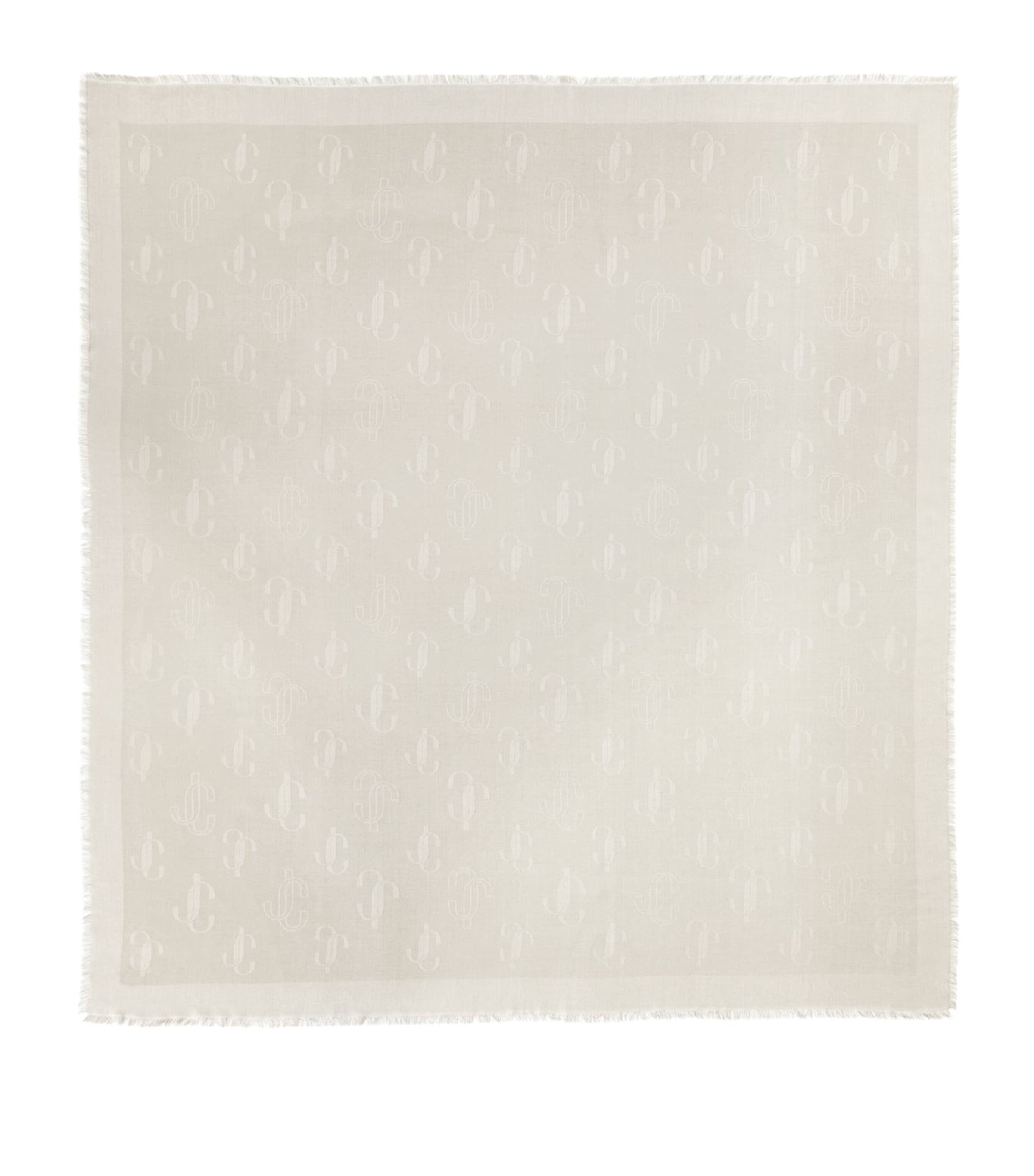 Silk-Blend Monogram Scarf S100 LATTE Image 2