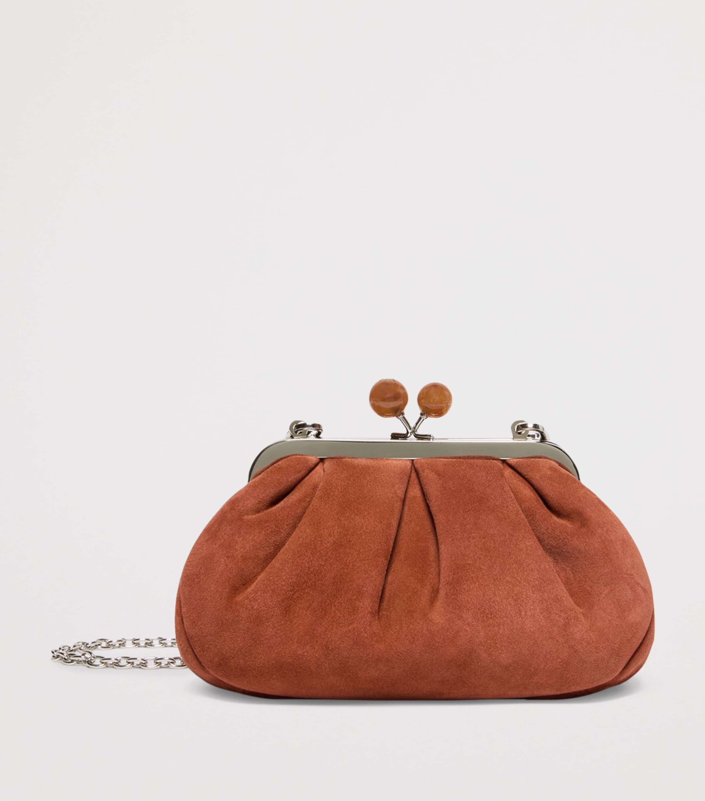 Weekend Max Mara Suede Leather Pasticcino Clutch Bag Brown Image 3