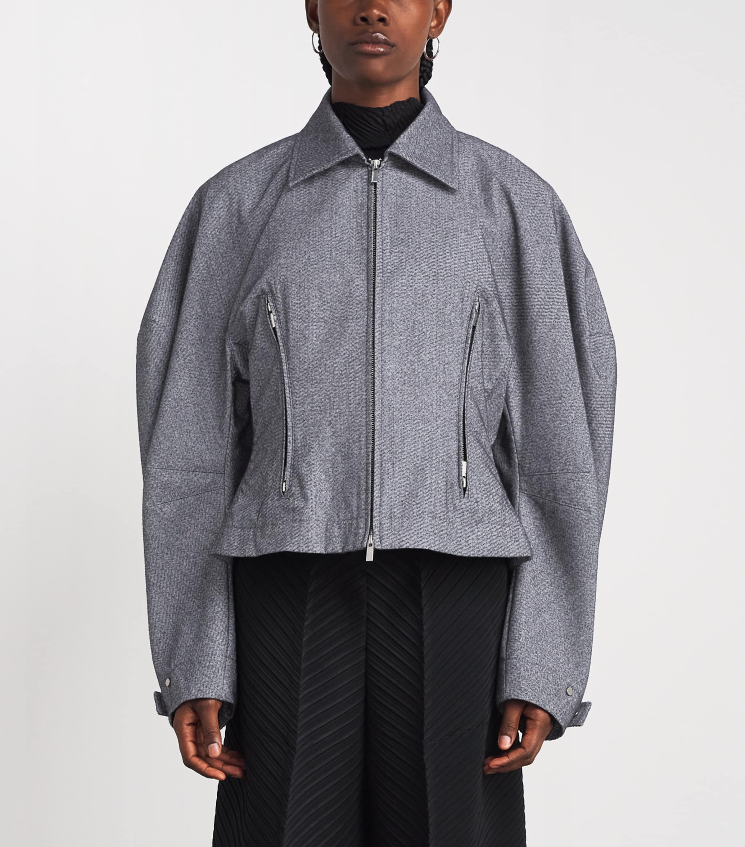 Issey Miyake Womens Textured Reflection Jacket Grey Image 4
