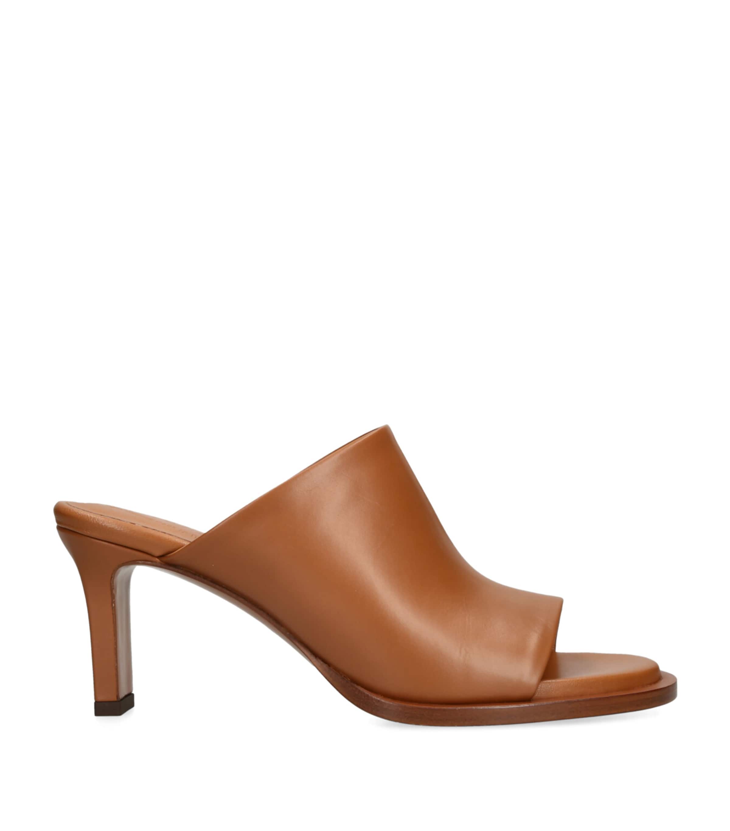 Tod's Leather Cuoio Heeled Mules 75 Tan Image 1