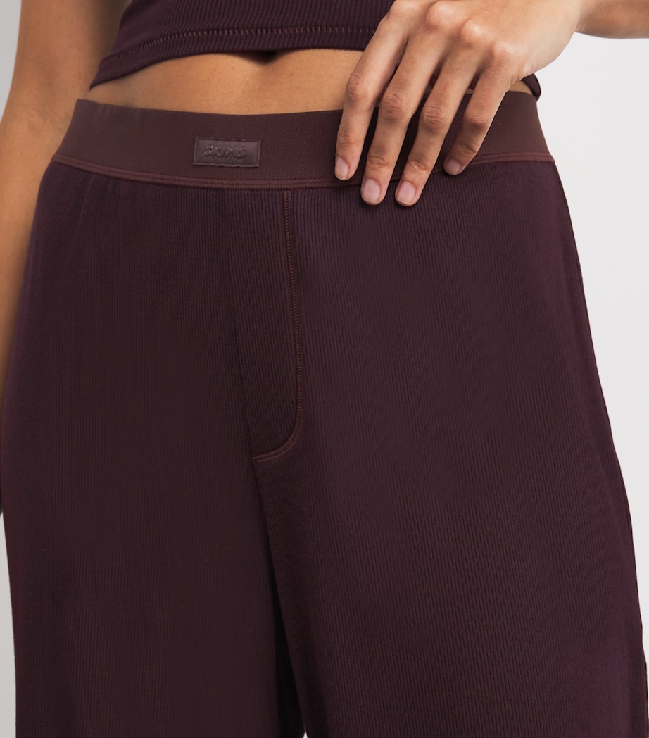 Stretch-Cotton Ribbed Trousers CURRANT Image 6