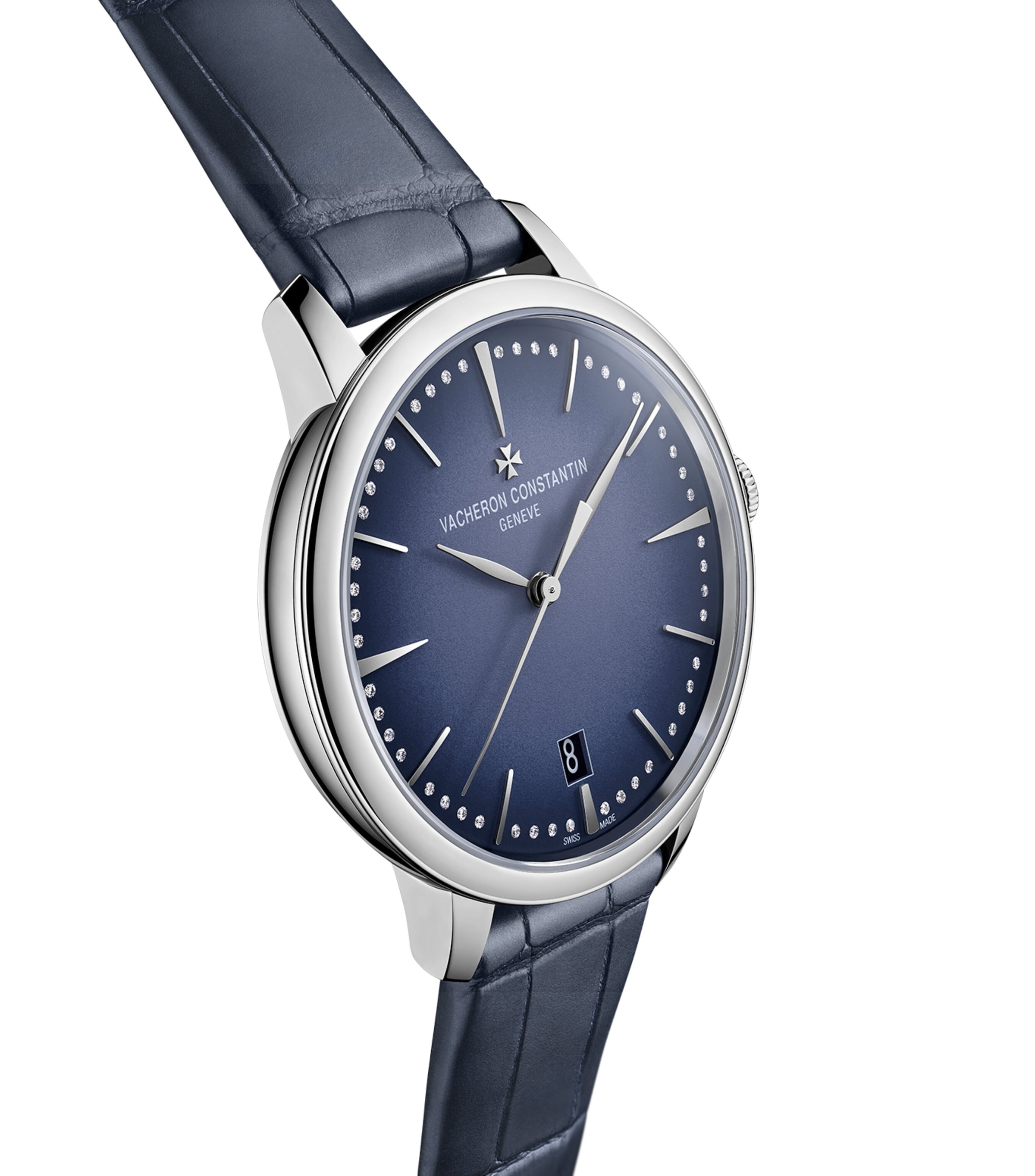 White Gold and Diamond Patrimony Self-Winding Watch 36.5mm WHITE GOLD Image 2