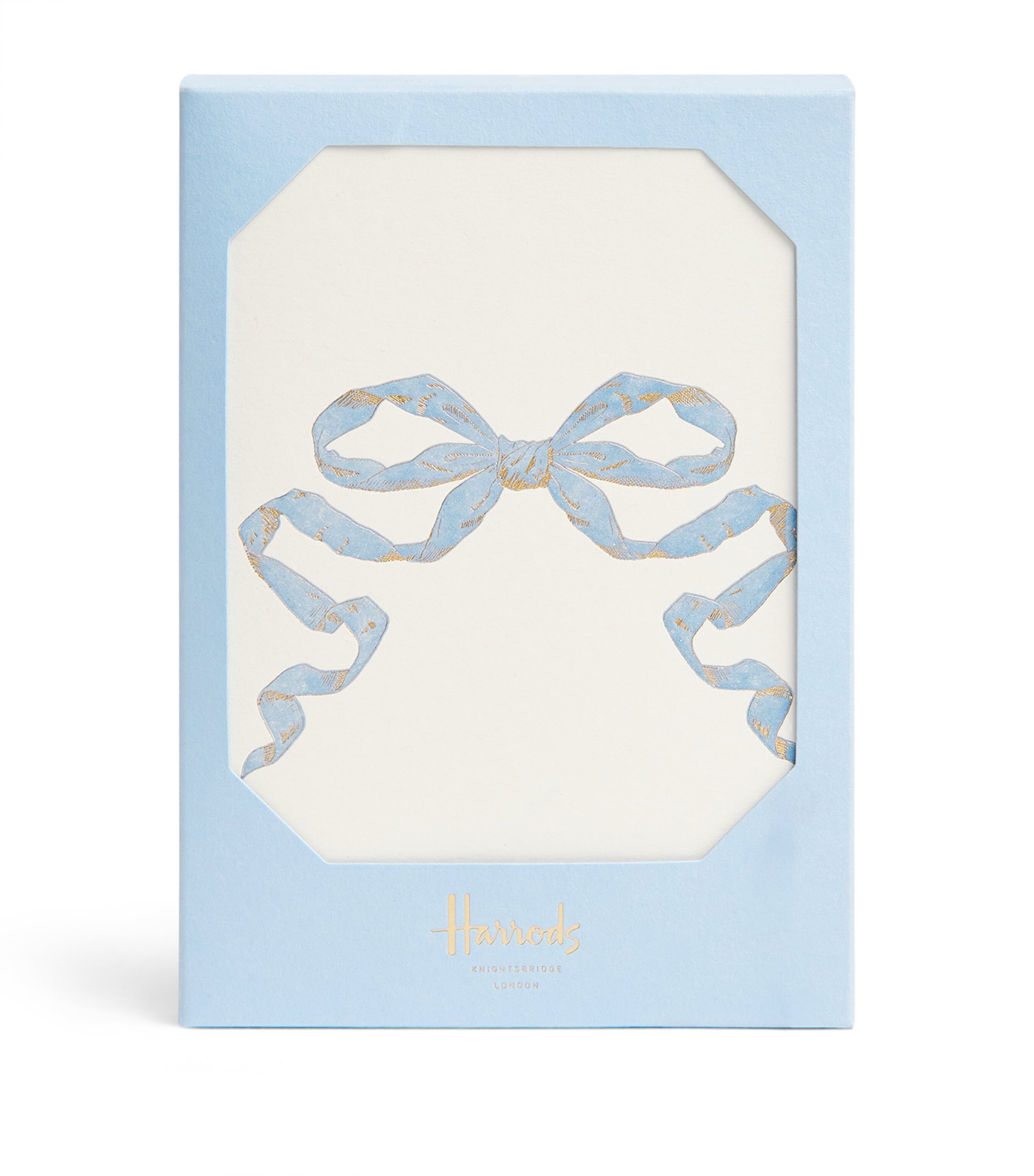 Harrods Pink Bow Cards In Blue