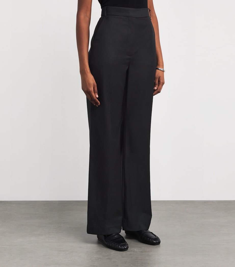 Wool-Blend Edie Flare Trousers BLACK DBLK Image 3